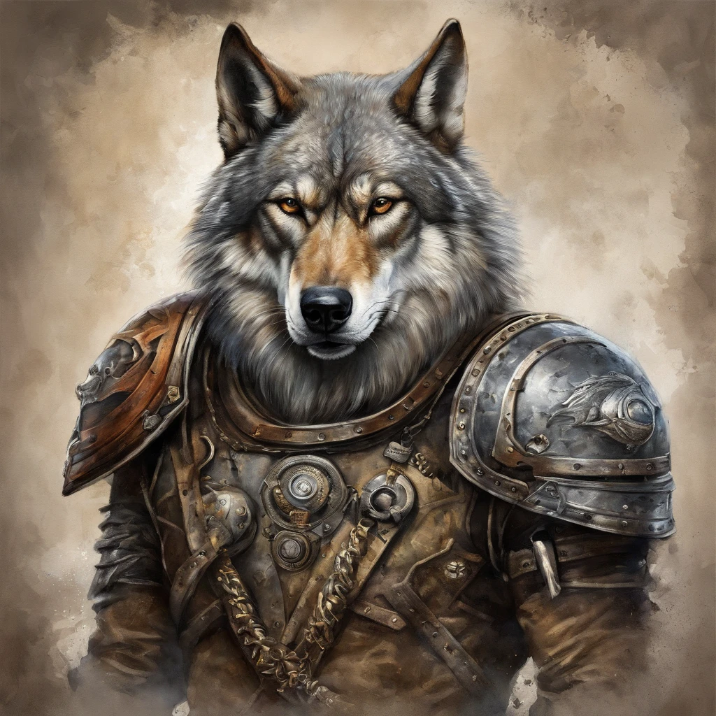 top-quality, Dramatic Lighting, menacing pose, fierce look, epic atmosphere, (((Helmet in the shape of a wolf's head))), (((Full body shot))),Metal wolf, cyborgs, Cyberpunk style, Clockwork, ((Intricate details)), nffsw, ((Intricate details, hyperdetails)), incandescent lamps, cinematic shot, Vignette, bokeh effect beckground, (dogy), (Full body shot).