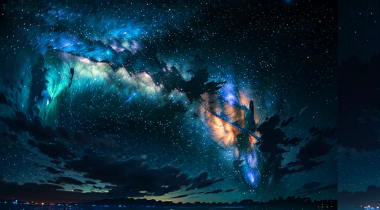 Master Parts、qualidade superior、Qualidade de imagem superior、A qualidade 8k、Beautiful photos of the starry sky、magnifica、Arched Milky Way:1.9、Himalaia、Geleira Azul:1.9