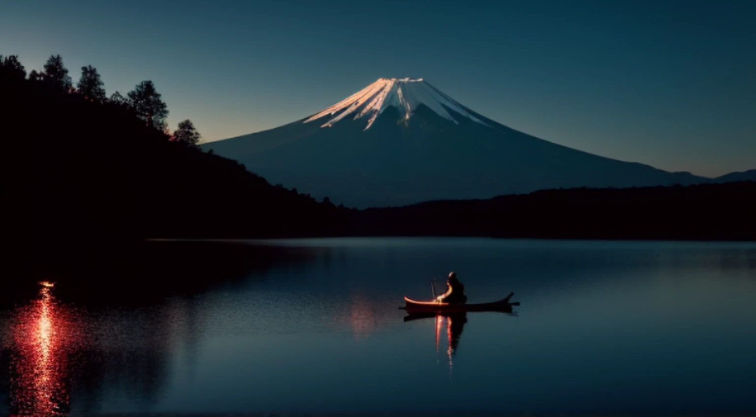 (melhor qualidade, Realistic, fotorrealista:1.37), elegante, Anos 70 usando smoking,Little fat man from Japan, tem barba,Sentado em uma cadeira tocando violoncelo, Playing with a bow in his right hand,Beira do Lago Yamanaka, Mount Fuji in Japan at the bottom of the lake, Com dois cisnes nadando no lago, cores vibrantes, soft lighting,Rosto de mordida de sangue,