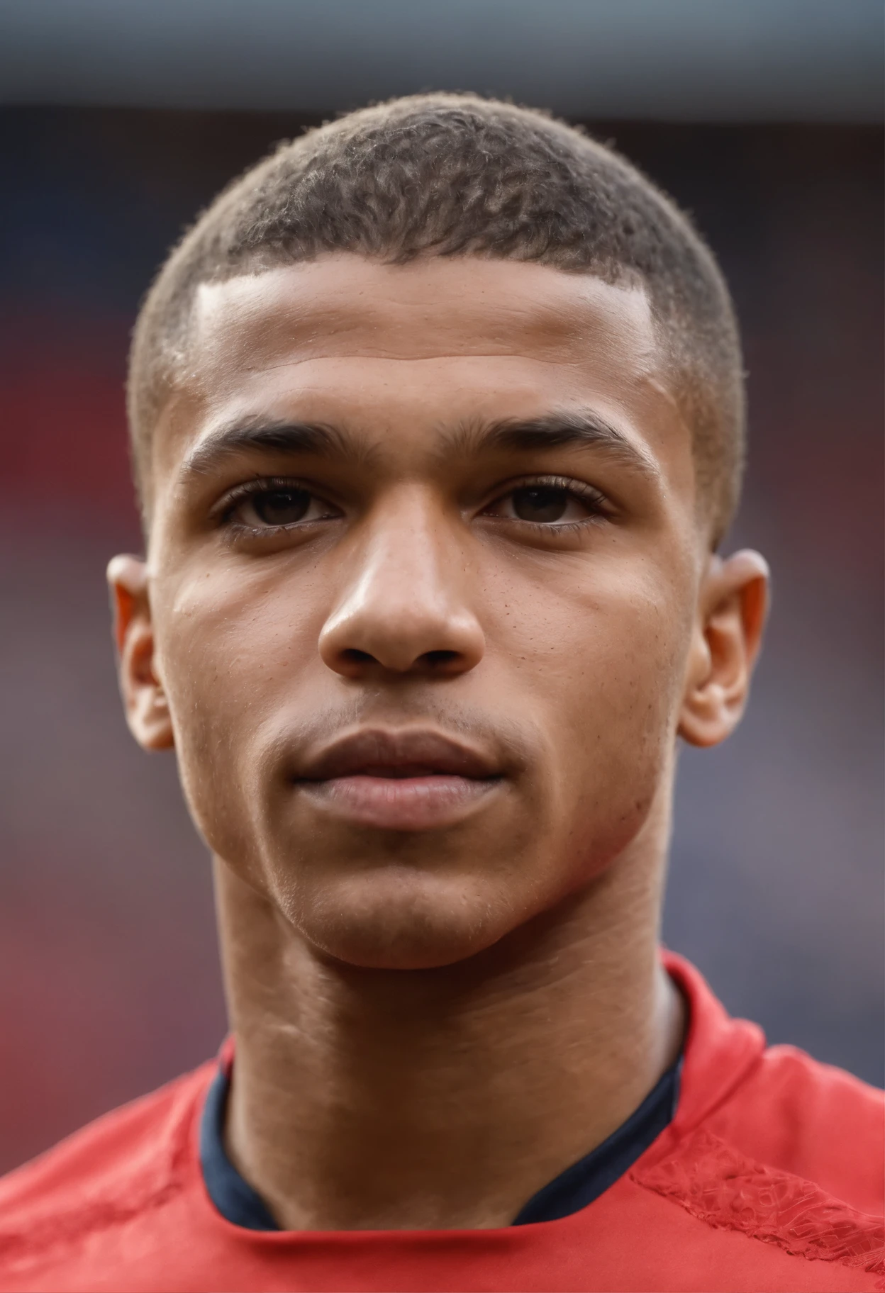 Mbappe in Arsenal tatuagens, cabelo azul