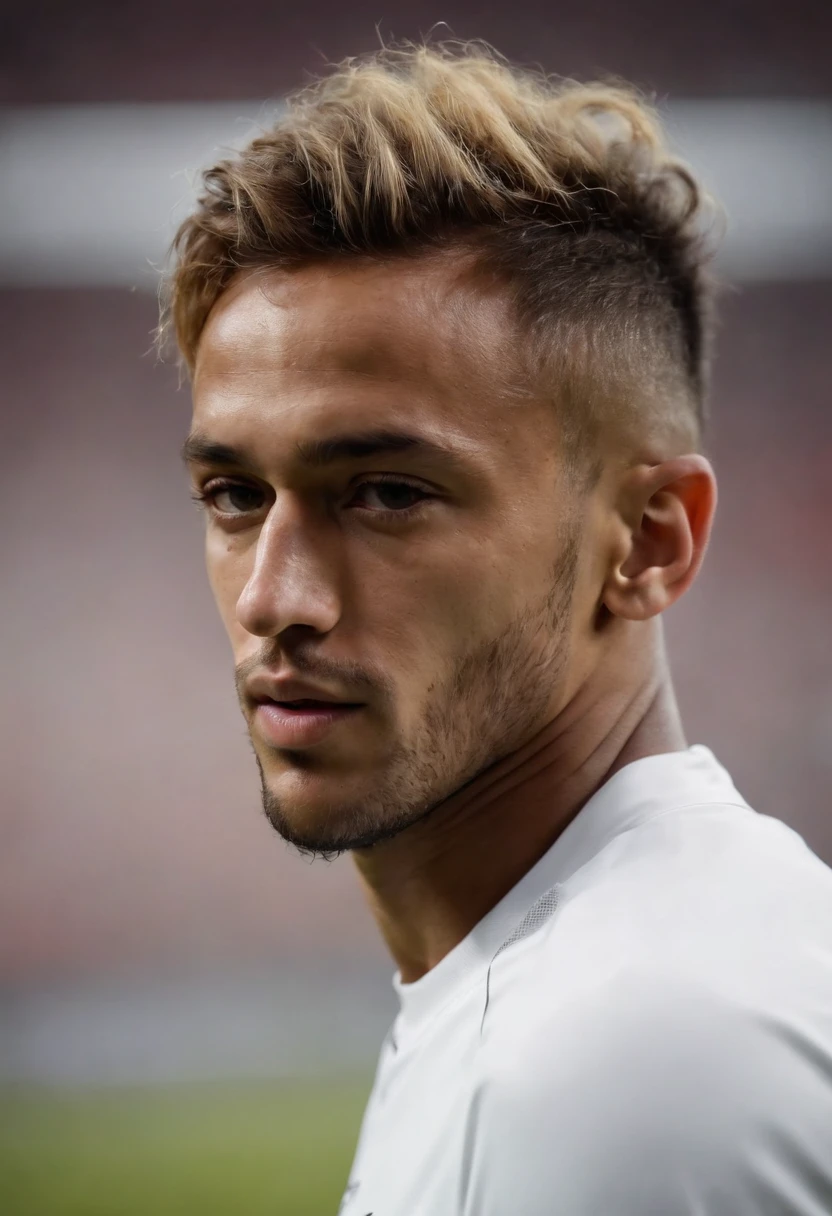 Homem Soccer Player Neymar de cabelo branco in Liverpool