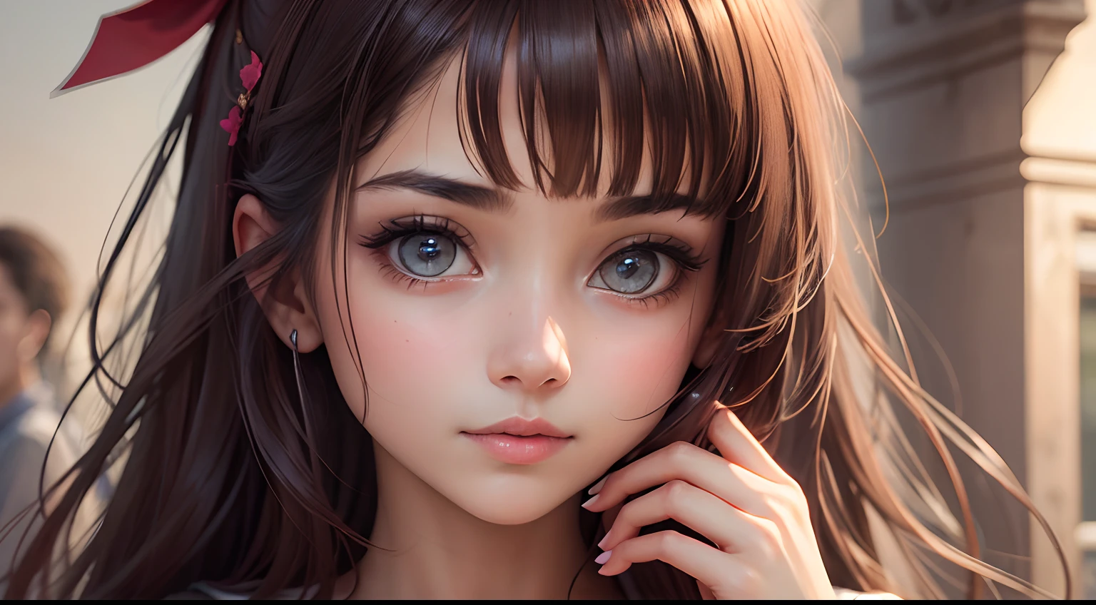 A beautiful girl look in camera