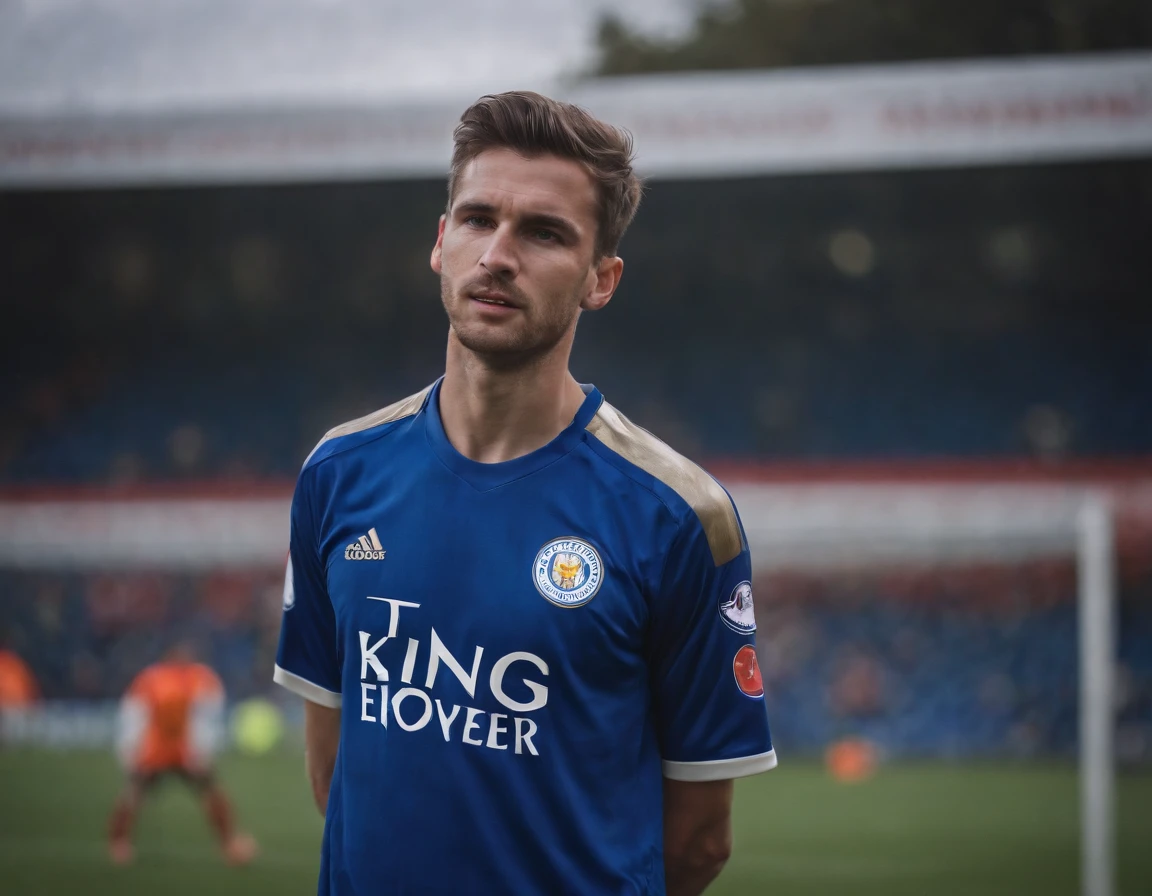 Homem Soccer Player in Leicester batendo falta