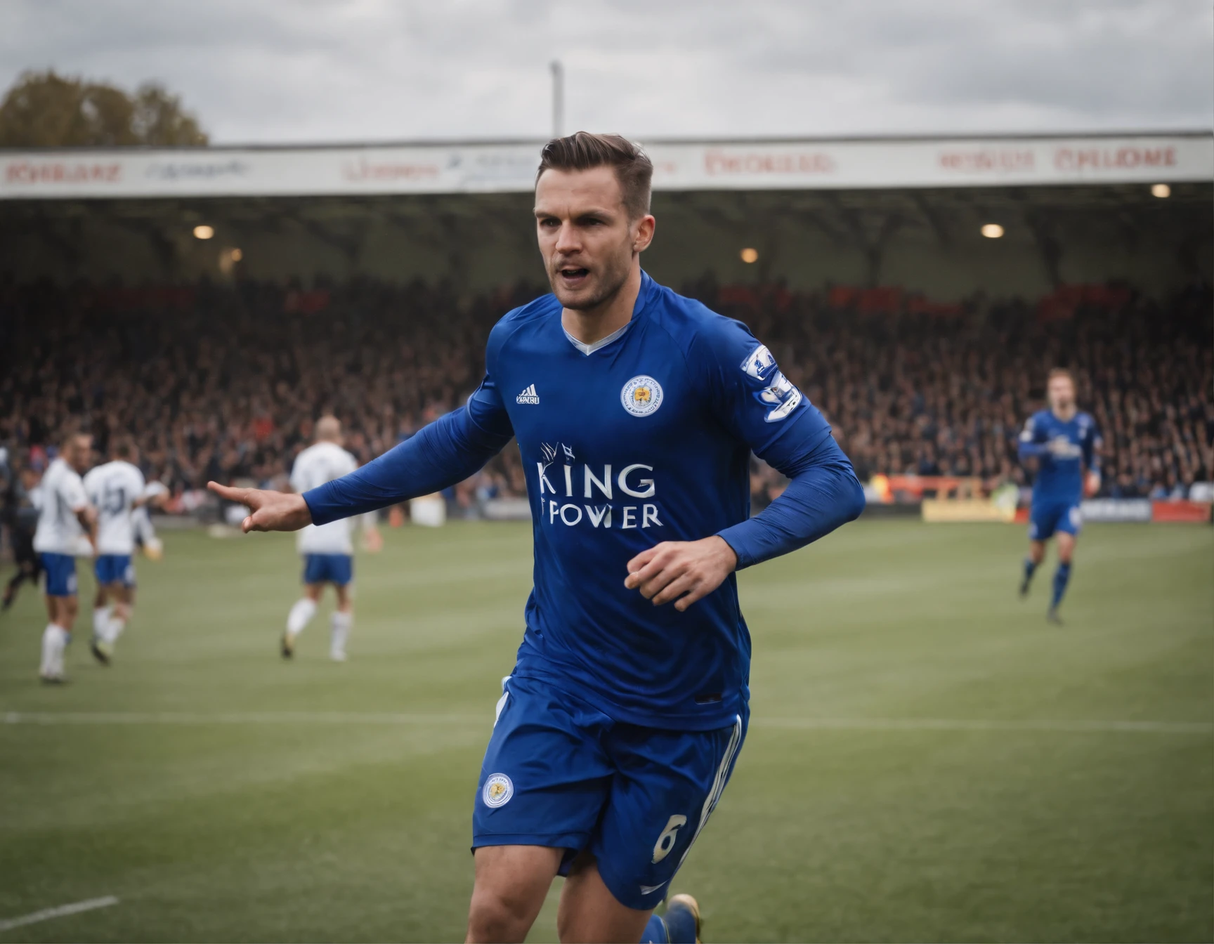 Homem Soccer Player in Leicester batendo falta
