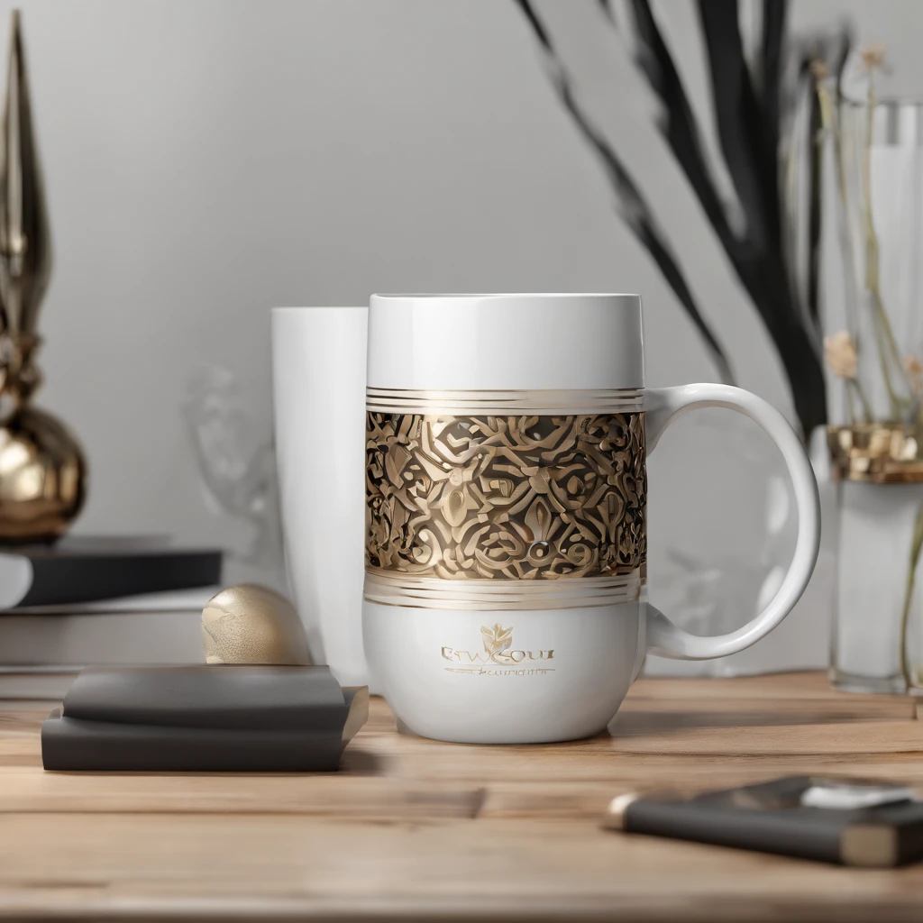 mug mockup on table