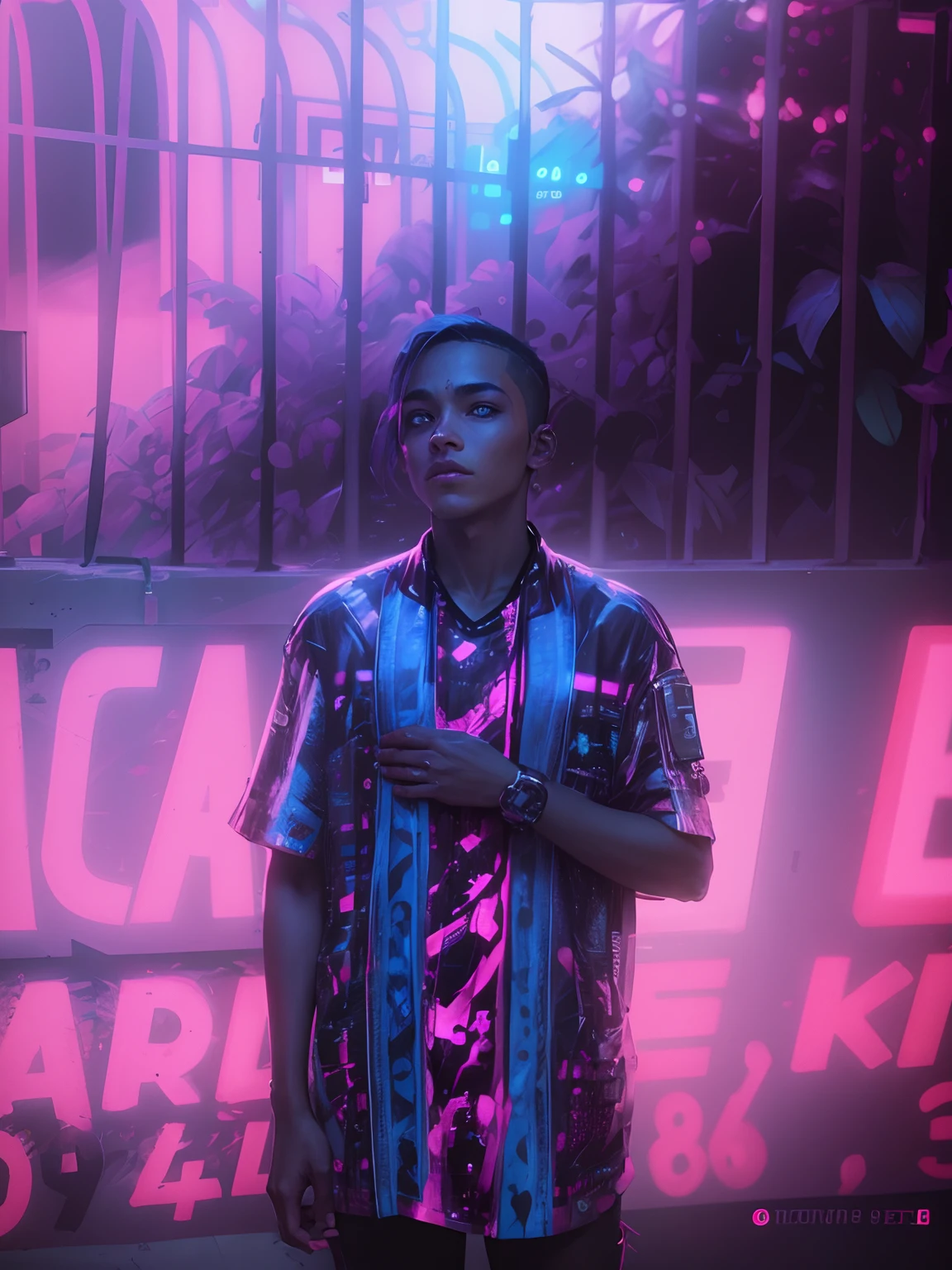 No chanje the face,cyberpunk, boy