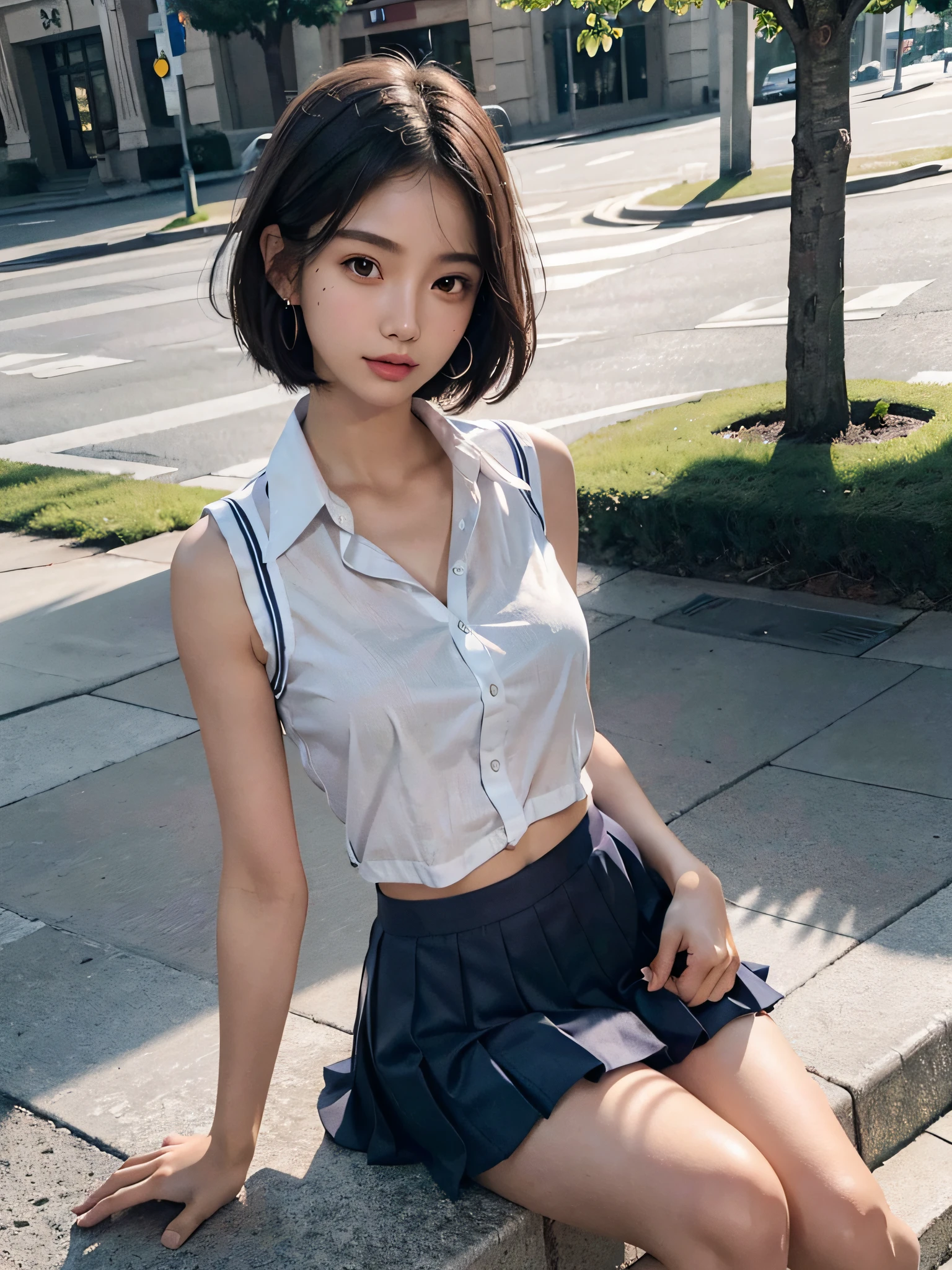 masterpiece、Two beautiful girls、A detailed eye、超A high resolution(reality:1.4)very extremely beautiful, Beautiful skins, A slender,skinny body、being thin、thin and long legs、 Forward-facing body, (A hyper-realistic), (hight resolution), (8K), (ighly detailed), (ultra-detailliert), 详细的脸,、Everyone naked after school、nsfw、collage、summer vacation、((((Take off your skirt and pants and bare your lower body))))、Into the cloud、outside of house、Summer memories、On the、Play with a smile