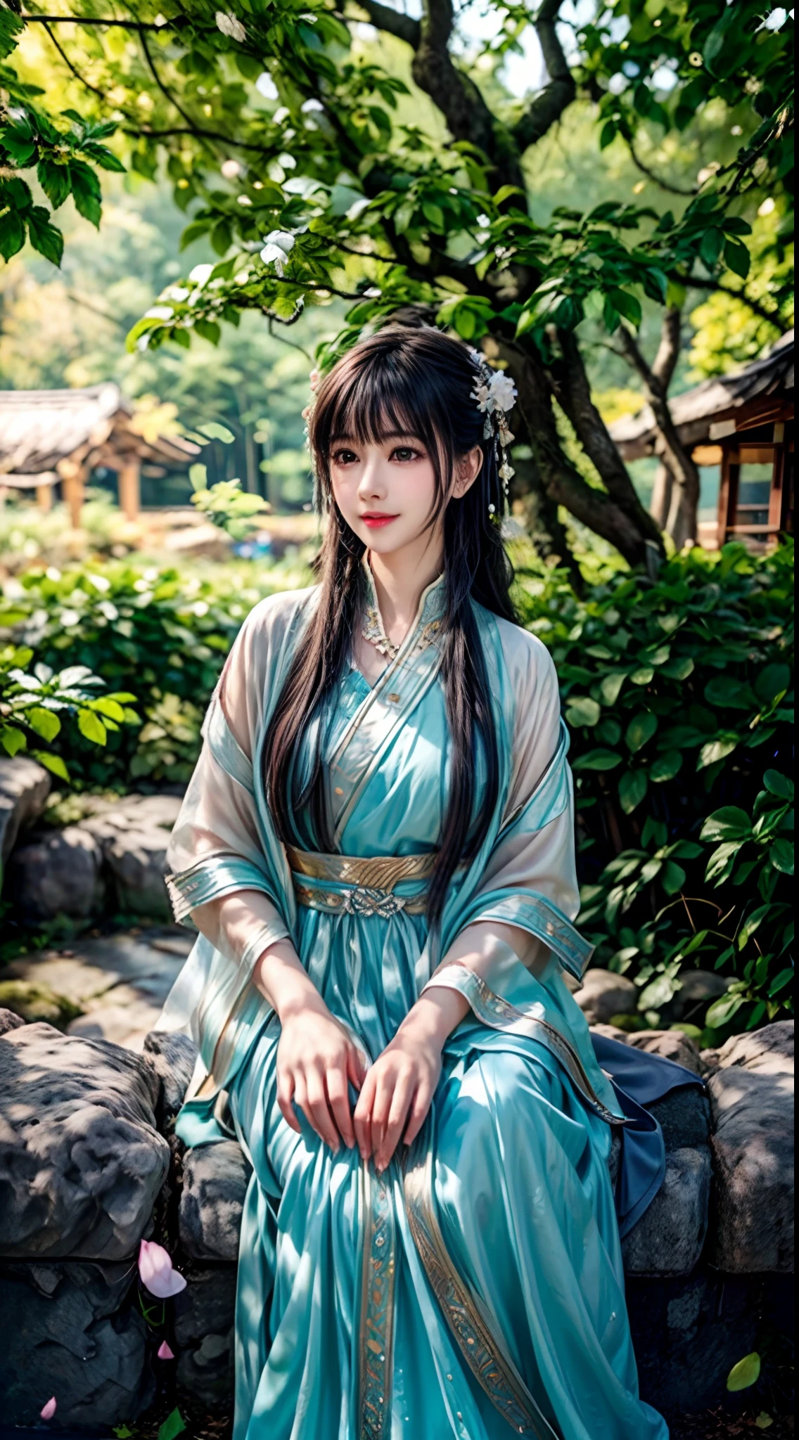 (Best quality,4K,A high resolution,Ultra-detailed,Realistic:1.37),Vivid colors,Sunlight,llight rays,bergamot,white blossoms,Beautiful girl,Exquisite features,Flowing hair,Serene expression,Garden setting,Elaborate dress,Soft sunlight,Gentle breeze,Cheerful ambiance,Backlit scene,a hint of smile,ethereal glowing,Fresh in the morning,Long shadows,harmony of nature,subtle reflections,Natural beauty,Twinkling dewdrops,Clear detail,serenity and calm,Sublime ingredients,Arrive at the branch,whispering leaves,Aromatherapy petals,with light glowing,Sparkling highlights,Subtle shadows,Soft focus,Sublime beauty,Whisper natural,Fantastical Atmosphere,Illuminated background.