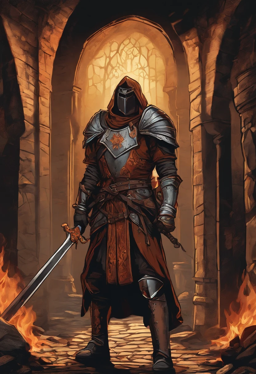 /imagine prompt: arsonist,medieval times,Illustration with sticker on black background,The outline is bold, Jagged edges, Garbage core, Light and Shadow - V 5.2