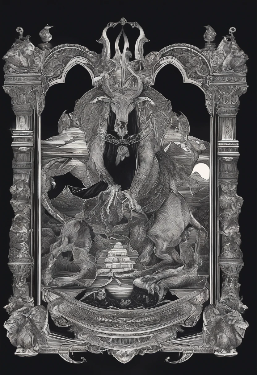 /imagine prompt: incubus,medieval times,Illustration with sticker on black background,The outline is bold, Jagged edges, Trash core, Light and Shadow - V 5.2