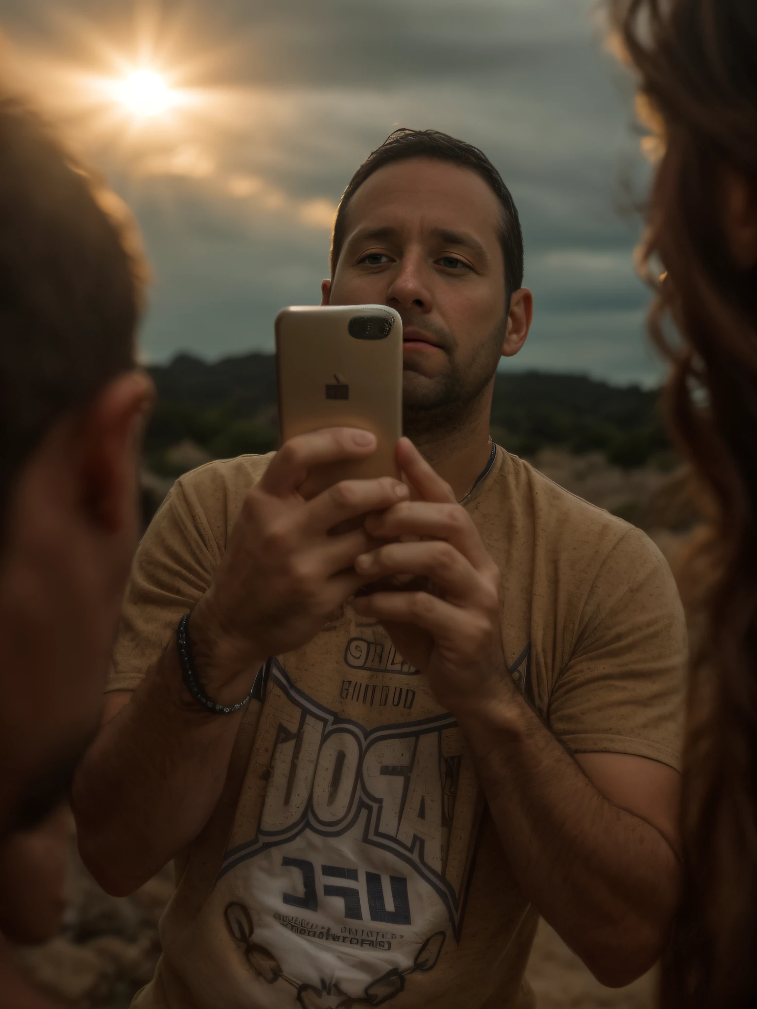 Take a picture of the RAW sequence, Photo of a 35-year-old man, detailized face, The photo was taken from a mobile phone, natural lightin, HDR, foto realista, professional photo of a, looking forward, photo-realistic, beutiful, 8K UHD, hiquality, Film grain, Fujifilm XT3
