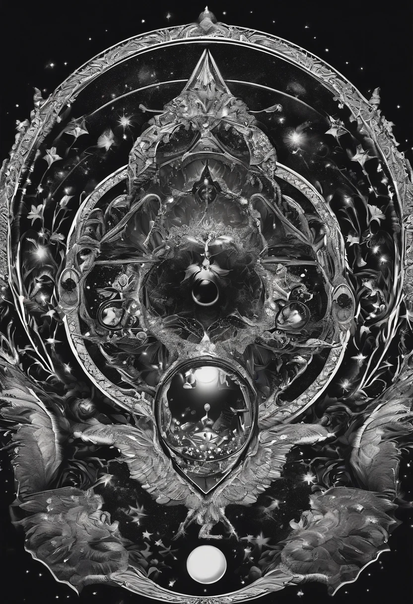 /imagine prompt: Master Hypnosis,Illustration with sticker on black background,The outline is bold, Jagged edges, Trash core, Light and Shadow - V 5.2
