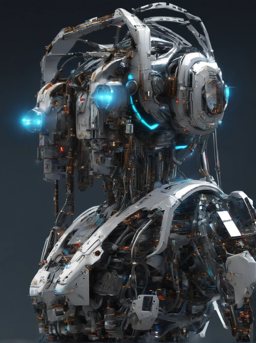 Perfect centering, A panda robot,, Wearing sunglasses, Wearing headphones, Standing position, Abstract beauty, Centered, Looking at the camera, Facing the camera, nearing perfection, Dynamic, Highly detailed digital painting, art stations, concept-art, Sharp focus, 8K, high definition resolution, Art by Carne Griffiths and Wadim Kashin, White background