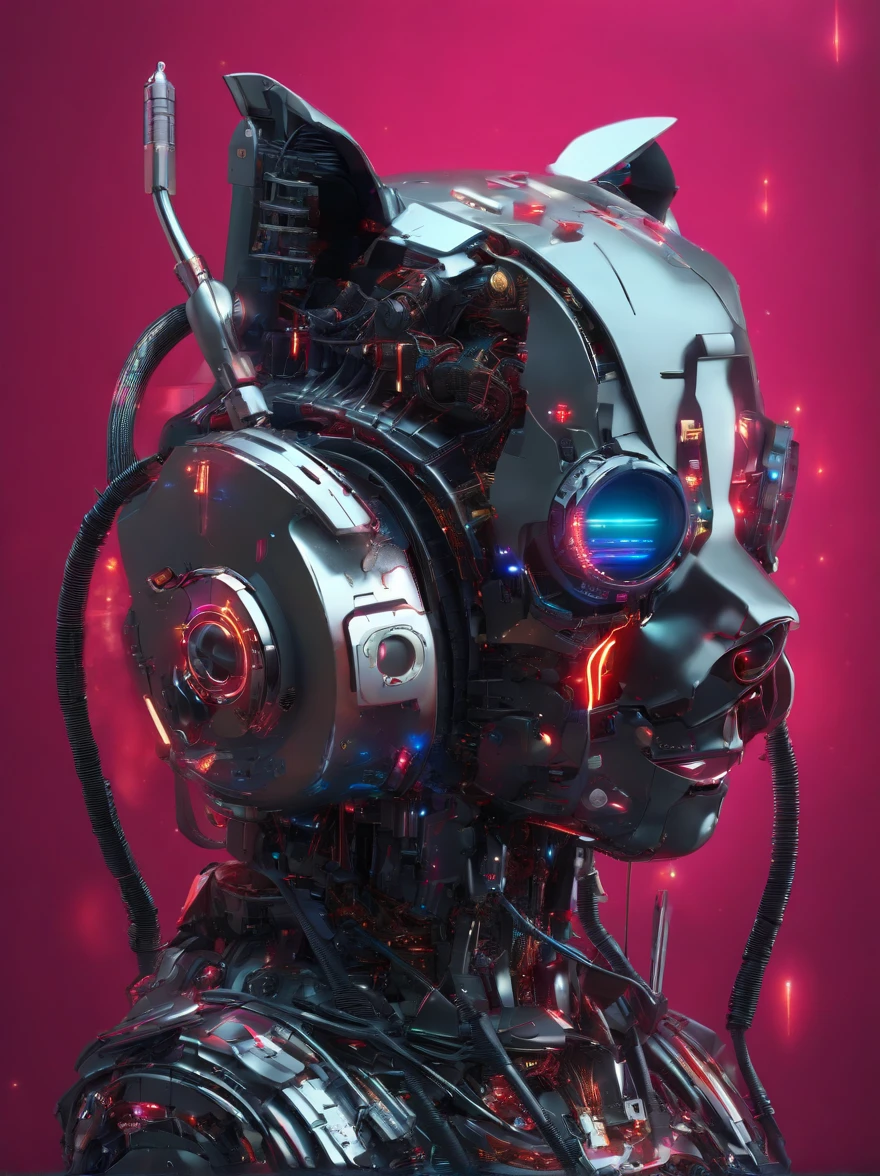 A panda robot,, Wearing sunglasses, Wearing headphones, Standing position, Abstract beauty, Centered, Looking at the camera, Facing the camera, nearing perfection, Dynamic, Highly detailed digital painting, concept-art, 8K, high definition resolution