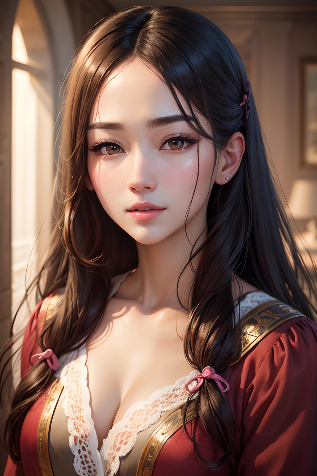 Beautiful face、skin whitening、good looks、Super Realistic、Super Reality、ultra-detailliert、realistic、Live Action、frontage、directly in front、painterly、Artistically