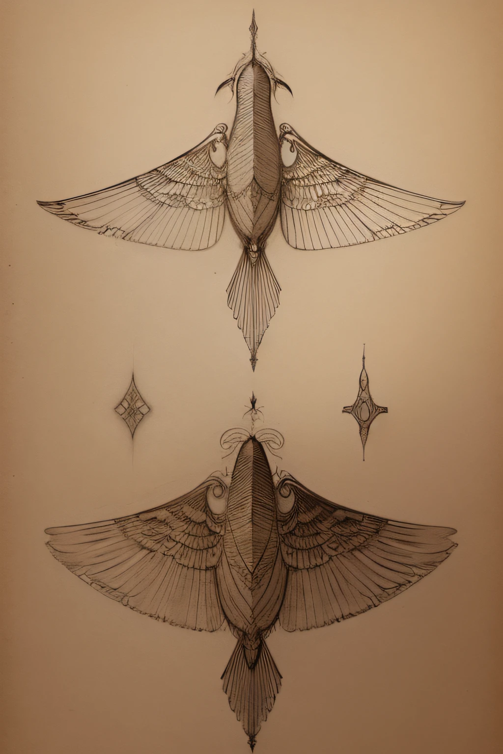 early drawings of wings by leonardo davinci