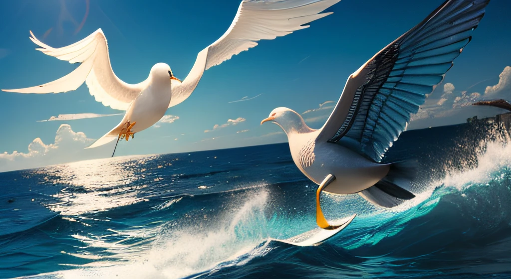 God summoned forth wondrous sea creatures and soaring birds, each according to their kind