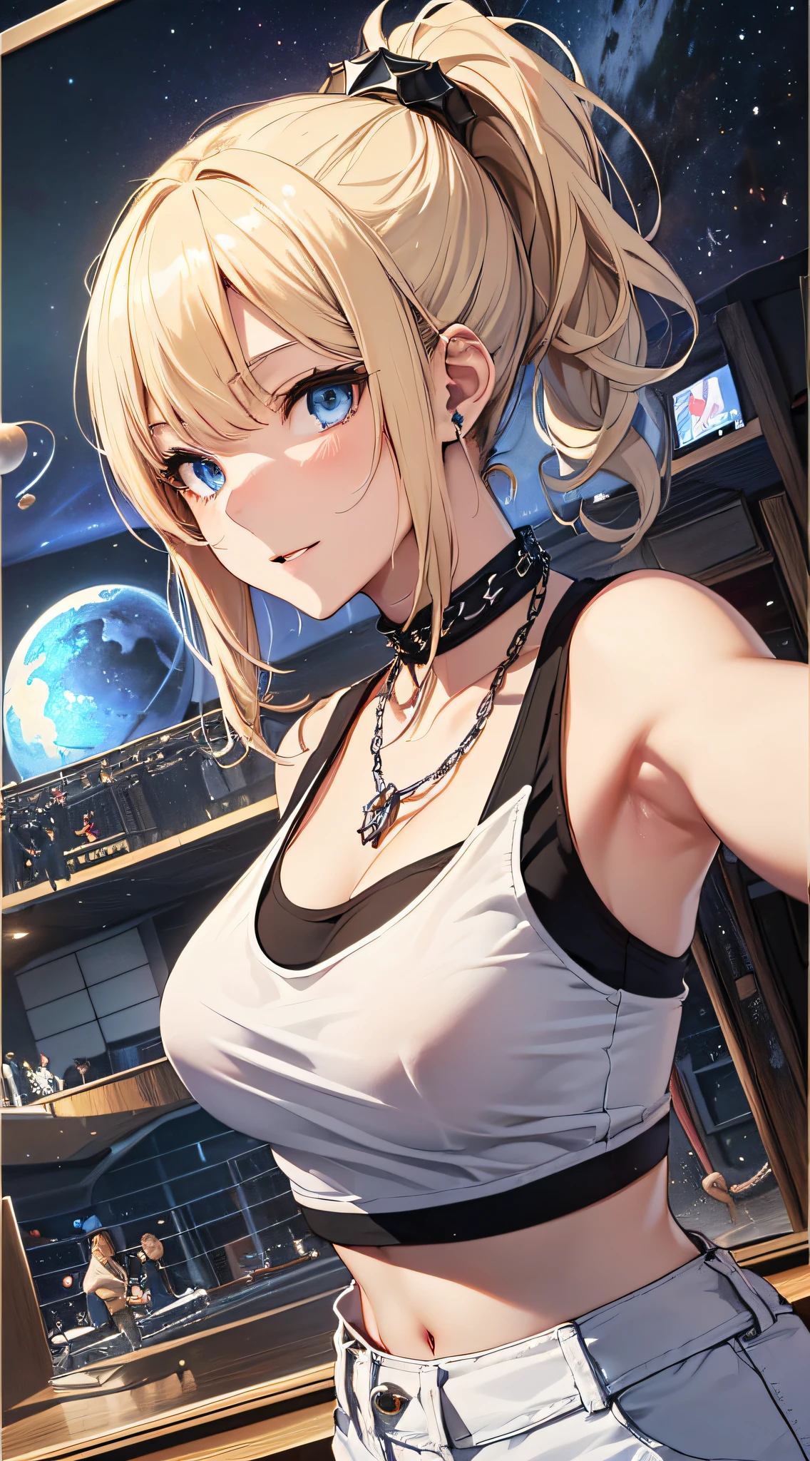 (Unity 16K Wallpaper, Masterpiece, Best Quality, Ultra-Detailed, Extremely Detailed CG, Beautiful Detailed Eyes, solo, curby), Ultra High Resolution, fine skin、sexy, Sweat, black short shorts, plain tops, smile, (thigh fetish), 16 years old, realistic clothing, casual clothes,low angle shot