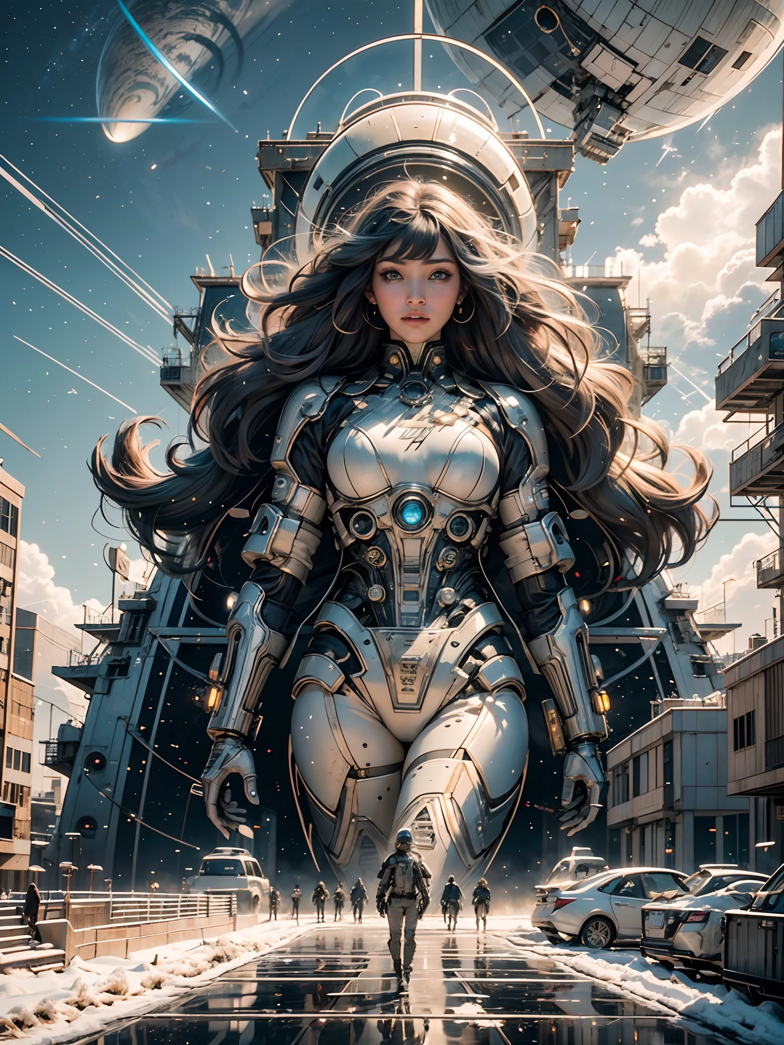 tmasterpiece,1 monk warrior girl with white tech suit clothes,White long hair,laces,abstract vintage scifi background,art by Moebius,Ashley Wood's art,dynamicposes,Wandering Earth,Cosmos A star-studded masterpiece,1 monk warrior girl with white tech suit clothes,White long hair,laces,abstract vintage scifi background,art by Moebius,Ashley Wood's art,dynamicposes,Wandering Earth,Cosmic starry sky
Futuristic architecture, arquitectura premiada, skyscraper architectureCity, Photographic style, rendering, Alameda de plane trees, Highly detailed dream building in the architectural styles of Oscar Niemeyer and Ernst Haeckel :: Arquiteturacore :: High contrast wide avenue in front full of trees, Realistic visuals of plane trees,attractive beautiful,dramatic contrast,Gentle lighting,Delicate warmth,the soft light,hyper HD, Extremely colorful,best qualityer,perfect female shape,HighDynamicRange,long eyelasher,Unbeatable masterpiece,Snow-whiteskin,putting makeup on,,starrysky,arbitrator,glorious,Heteropupil,Reward the sexy goddess,Large metal mechanical gears,Strange sky,8K high quality,A pair of big eyes are beautiful and moving,White skin,Makeup,Sexy outfit, 【Background with】Large gold gear,Doomsday ruins,Giant tornado,The setting sun burns the clouds,Multiple planets,The end of the world,Multiple planets,Mards,Jupiter,Lightning Thunder, Mercury,Strange sky,Giant tornado,Blue light,salama,Large flying machines,Large flying saucers,ufos,Cool car,Time Tunnel,nuclear power plant,Futuristic car,Cool headlights,Mechanical pets,space shuttle,The rocket took off and ignited, triumphal arch,The Eiffel Tower,