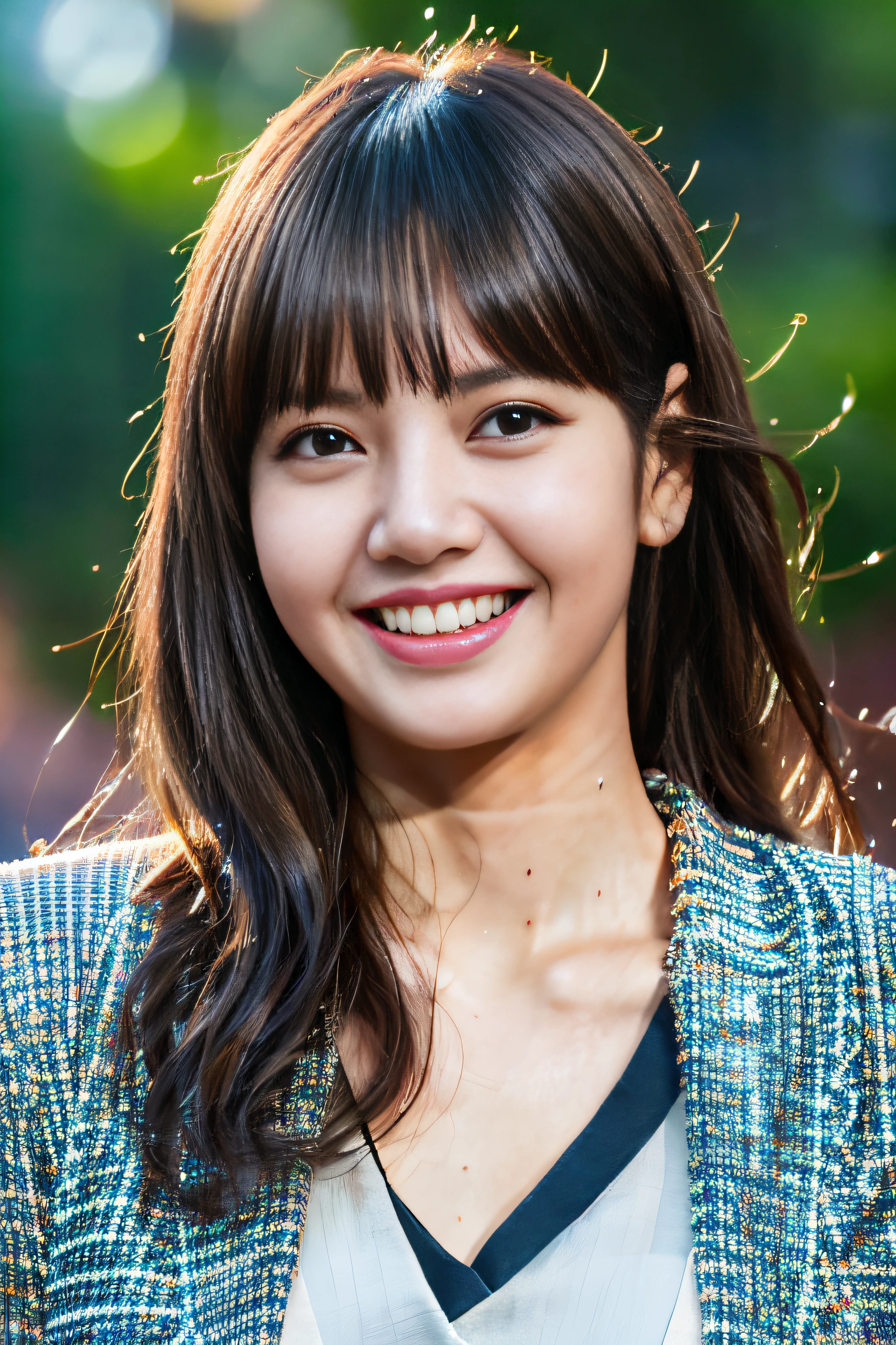 (Photorealistic, Lisa Blackpink Photos:1.4), Smile, grin, (masutepiece, Best Quality, beautiful quality, Detailed Lighting, highlydetailed skin, very detail hair, shadowy, 8K, 1girl in:1.2), Looking at Viewer, (high key lighting), masutepiece, of the highest quality, Best Quality, Official art, Unity 8k壁纸, hight resolution, 超A high resolution, Ultra-detailed, Beautiful and aesthetic