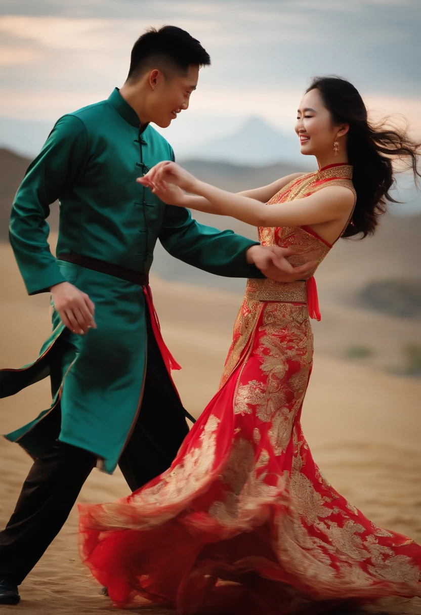 Video of Two young Chinese couples dancing.