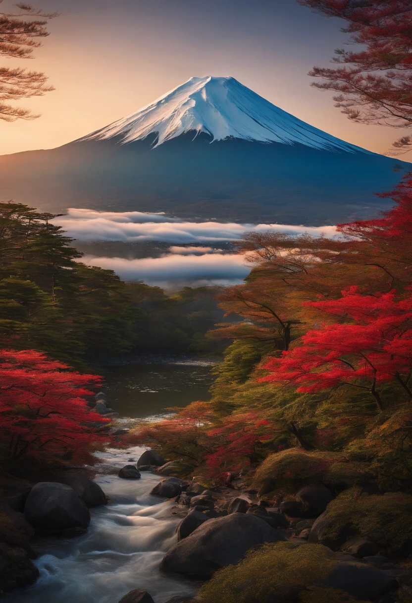 (masterpiece、4K resolution、A hyper-realistic、ighly detailed)Mt fuji