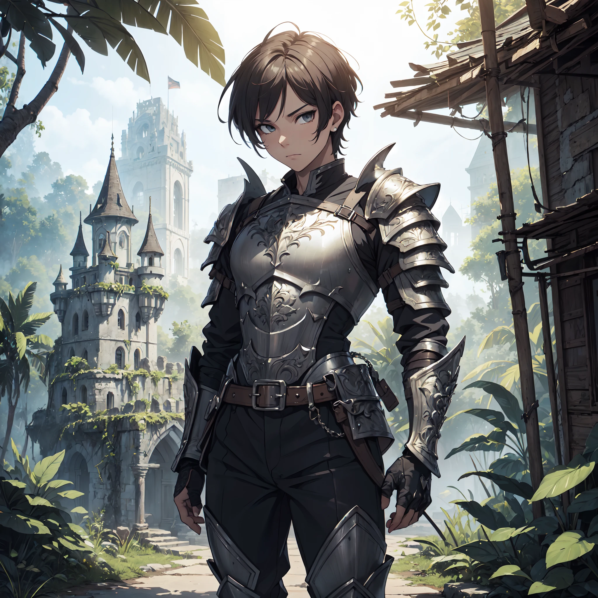 128K Ultra High Definition,
128K Ultra High Quality,
128K Ultra High Resolution,
Best Definition,
Best Quality,
Best Resolution,
Extremely Detailed,
Extremely Designed,
Perfectly Detailed,
Perfectly Designed,
Hyper Detailed,
Hyper Definition,
Hyper Quality,
Hyper Resolution,
Masterpiece,
Anime,
Body Shot,
1 Boy,
Handsome,
Masculine,
Short Hair,
(((Hyper Detailed Armor Plates))),
(((Hyper Detailed Cuirass))),
(((Hyper Detailed Engraving Baron Armor))),
(((Jungle Castle Ruins Background Scenery))),