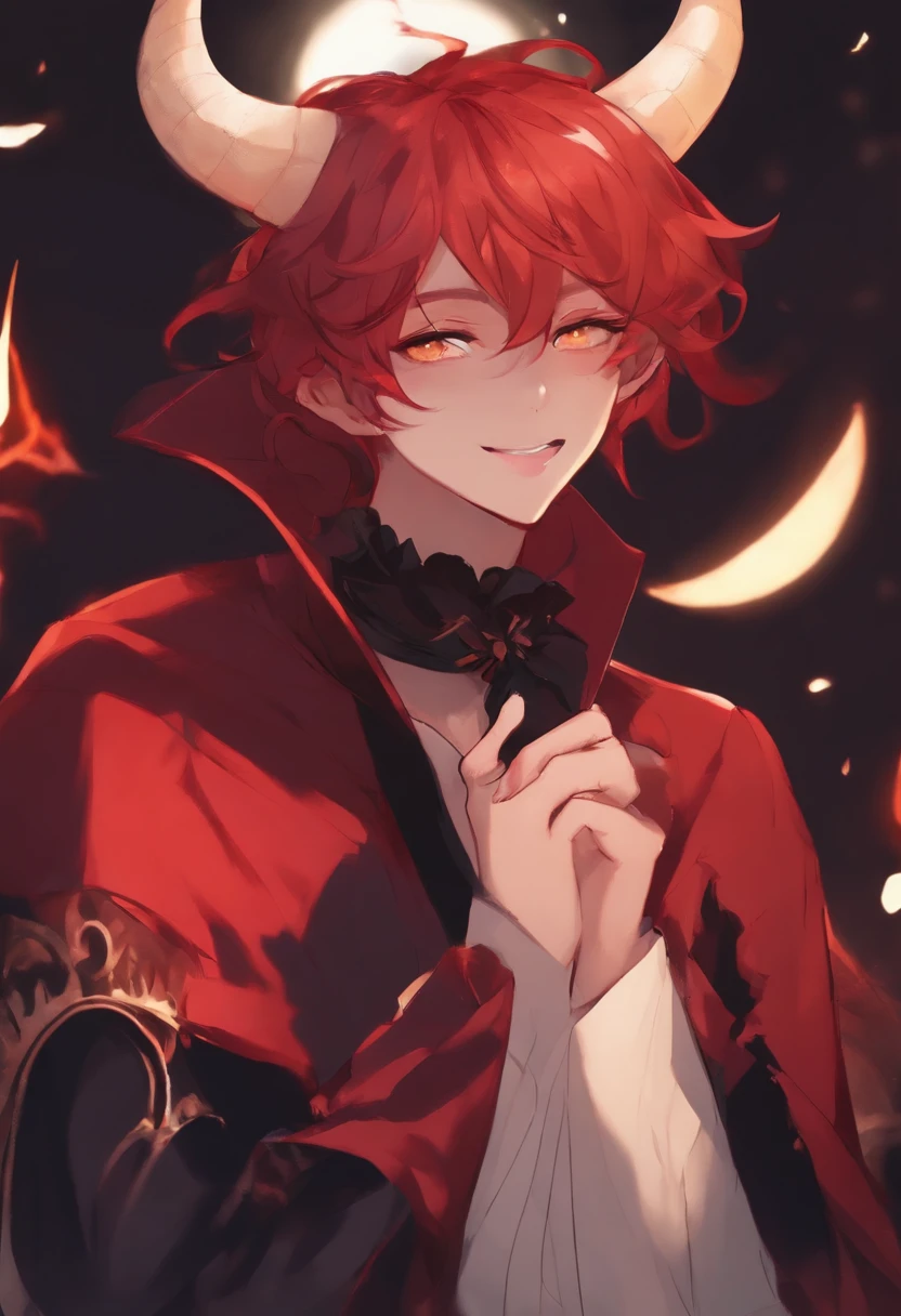 demon boy redhair cute singing uwu