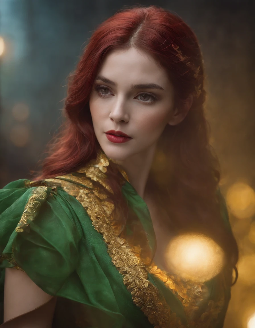 Crie uma pintura impressionistade um cavaleiro sombrio transformando-se em cinzas cosmicas, (olhando para a frente) , Sober, (fundo preto), UHD 8k, Very high quality for excellent printing. Lighting that highlights the figure in relation to the background, cores verde, amarelo e vermelho, artistic, intrincado