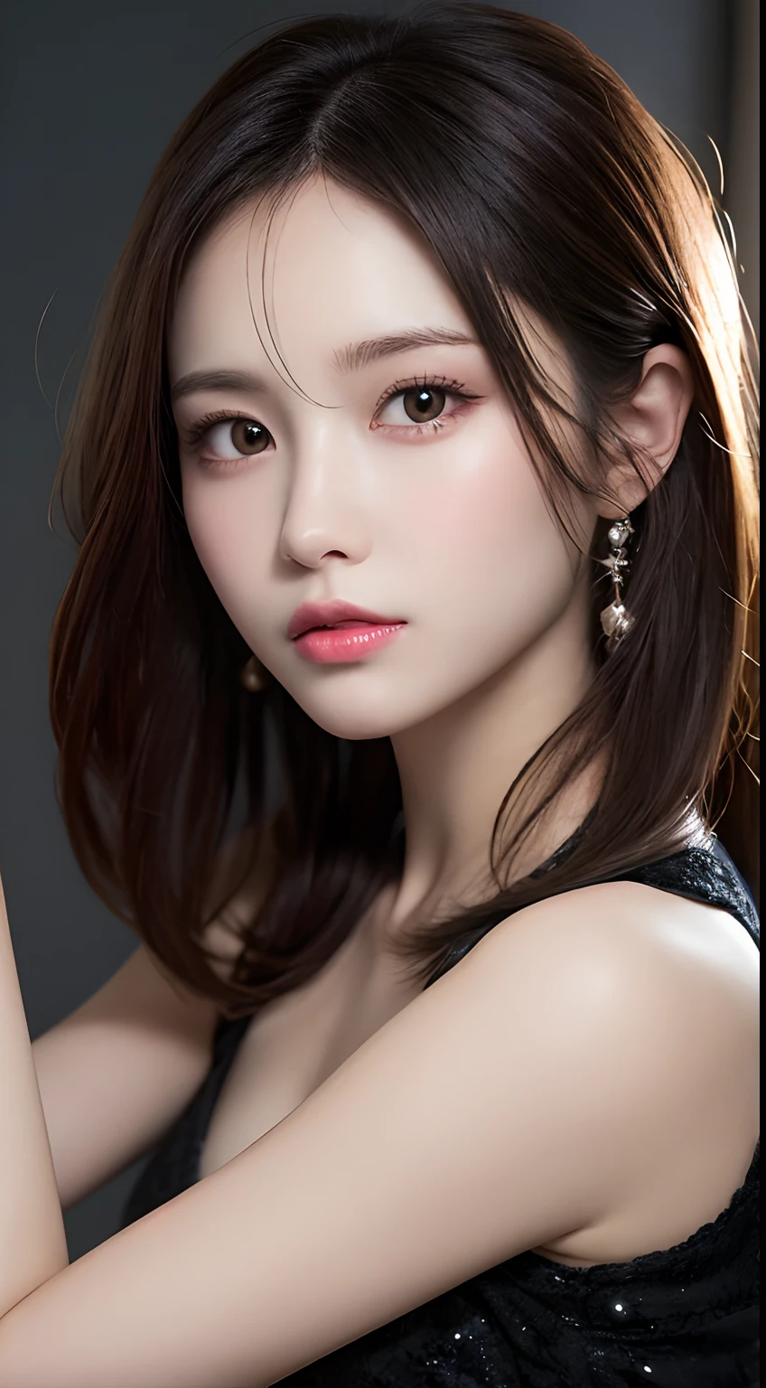 masutepiece, Best Quality, Illustration, Ultra-detailed, finely detail, hight resolution, 8K Wallpaper, Perfect dynamic composition, Beautiful detailed eyes ,Tight Dress、Sexy face，Perfect beautiful legs，Perfect beautiful hands，Perfect beautiful fingers、Raw real photos、beautiful realistic face，high-heels