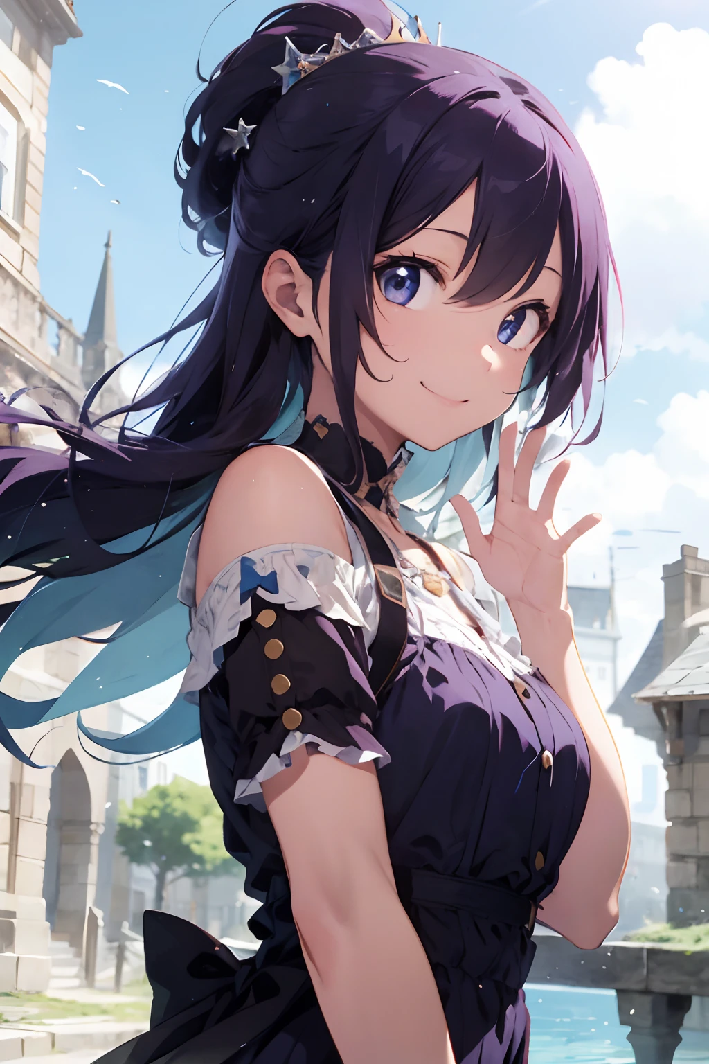 Princess waving and smiling