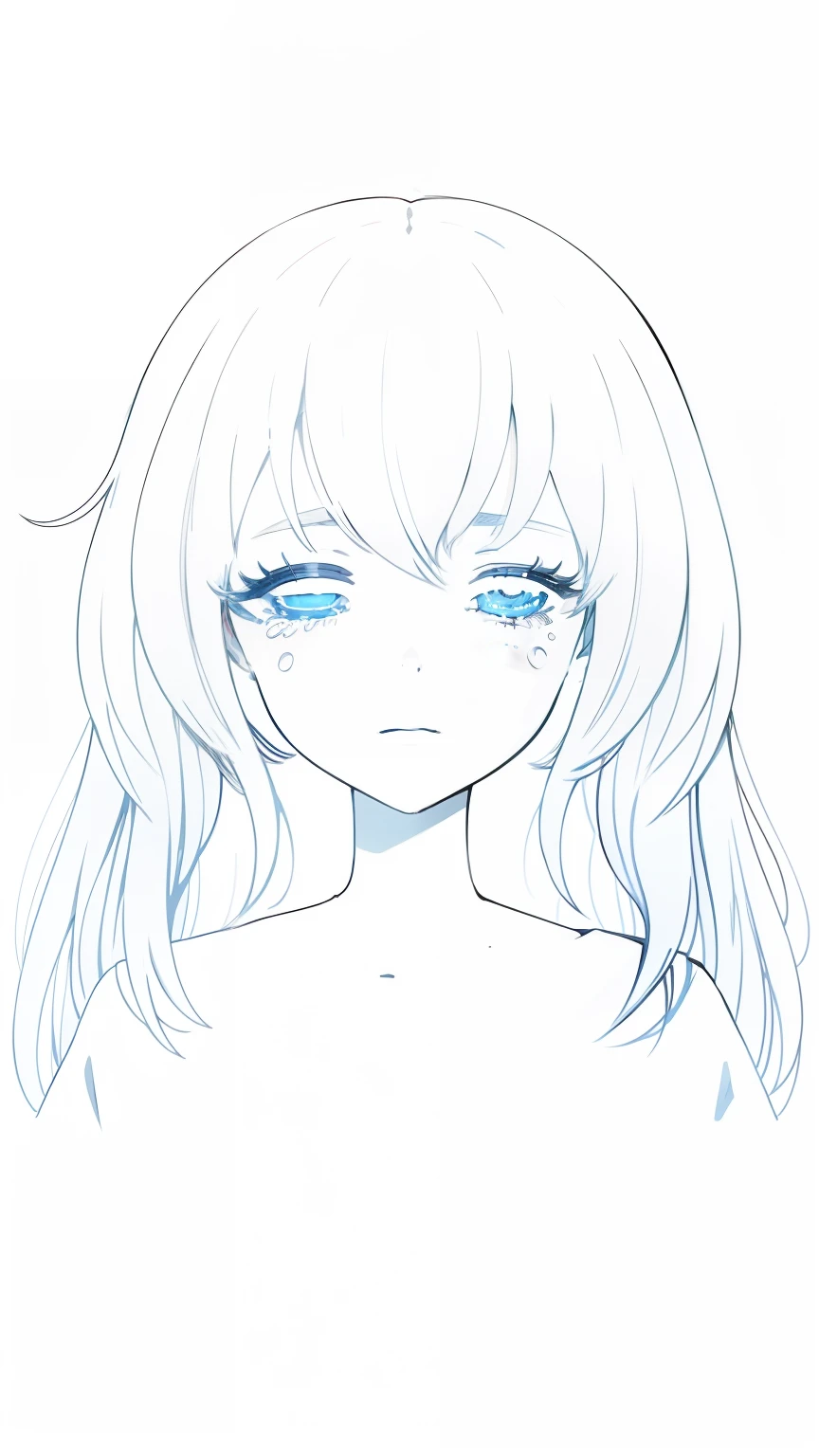 Blue-eyed student sisters,school uniform Wearing,Cute Anime Art Style。Adult woman bob cut with closed eyes and tears