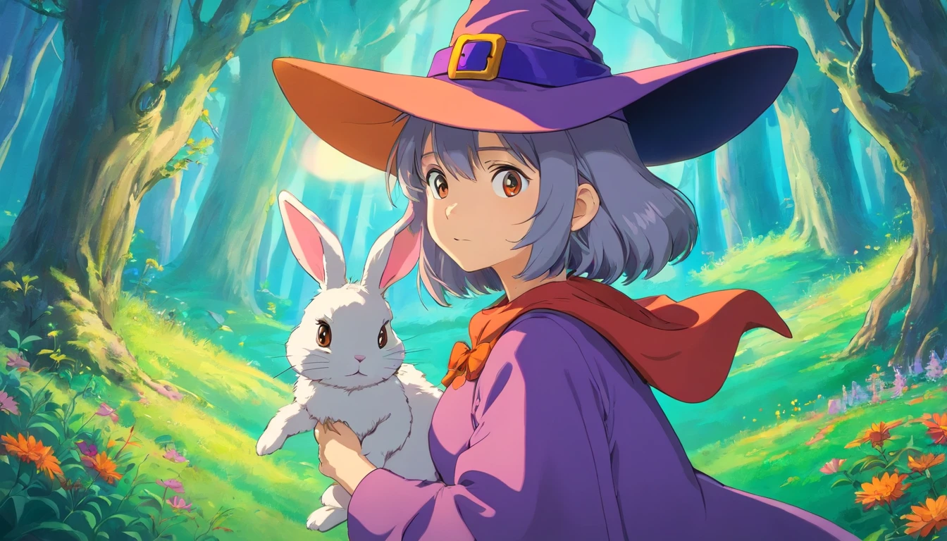 Bunny in witch hat