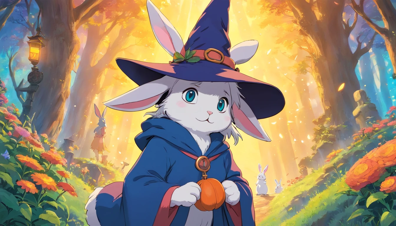Bunny in witch hat
