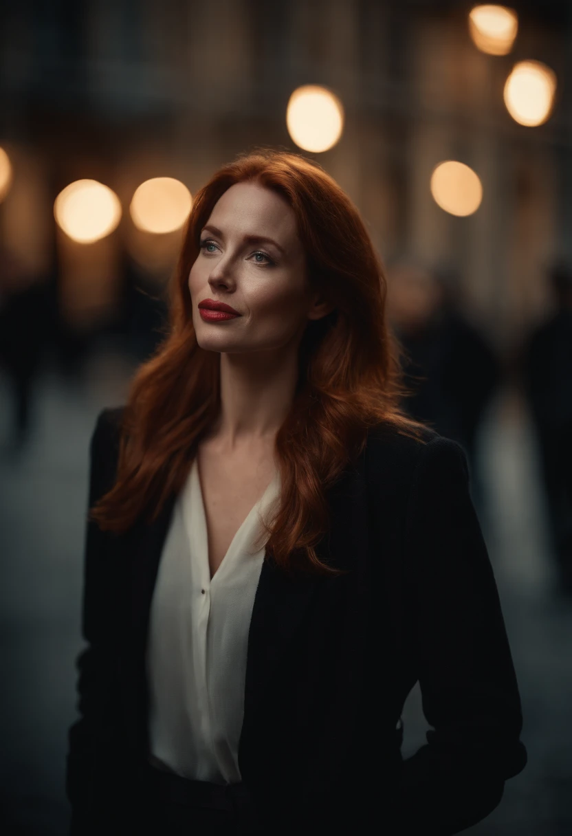 Portrait de jolie femme rousse