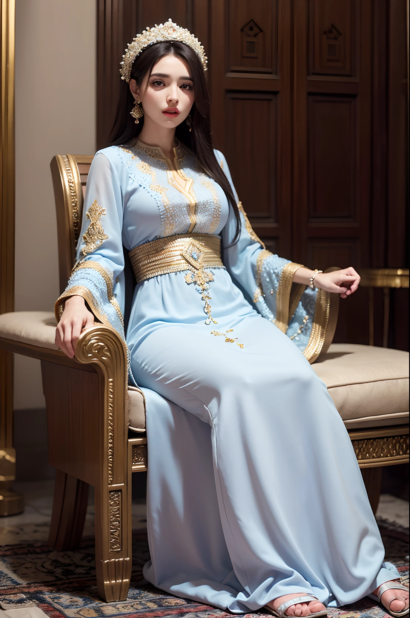 Islamic caftan marocain hyper realistic super detailed Dynamic shot master piece scene sharp détails
