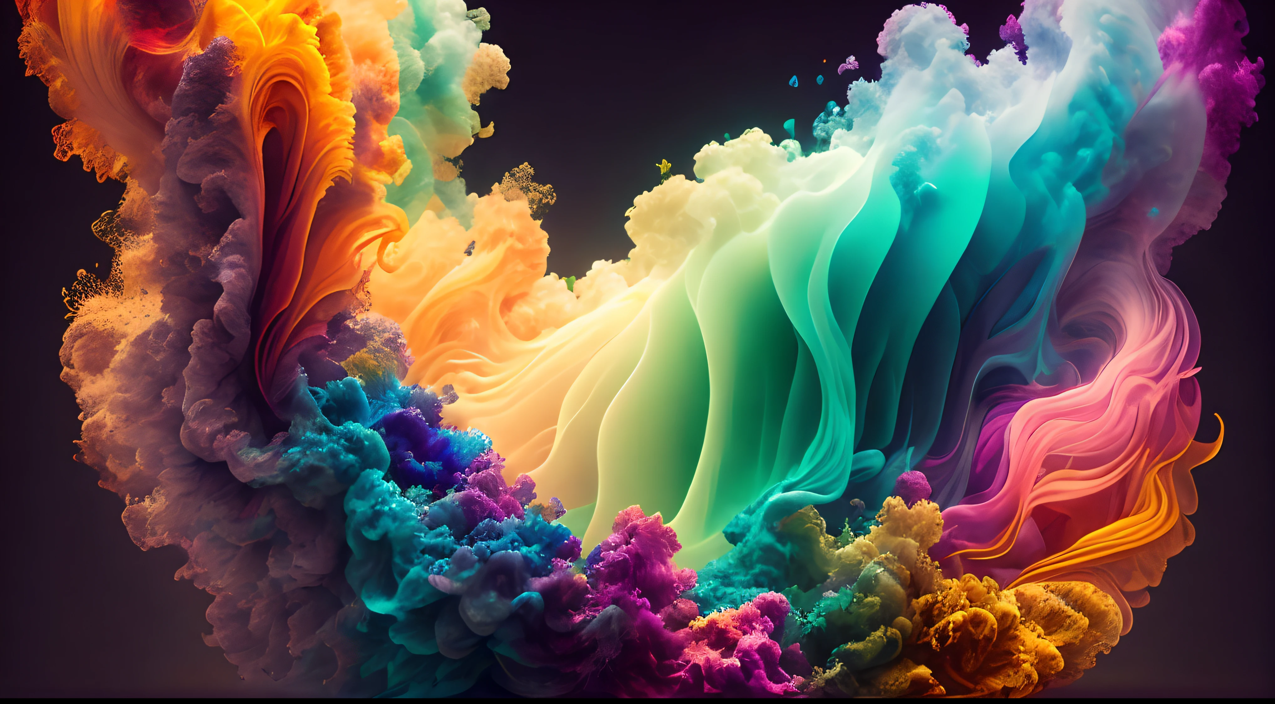 Obra de Arte abstracto en movimiento. Un primer plano de vidrio fundido incandescente colorido quese vierte sobre burbujas tornasoladas, ,remolinos de gotas tornasoladas llenas de vidrio fundido colorido giran y escapan, vidrio fundido de color fluido, vidrio fundido colorido, multicolor, coloreado, de colores brillantes, acid-colored smoke, Humo de color arco iris, Background of psychedelic smoke, Humo colorido en el fondo, vidrio espeso y colorido, vidrio giratorio colores radiantes, nubes de humo de colores, arremolinado, Arte del vidrio fundido fluido,Arte de Alberto Severo