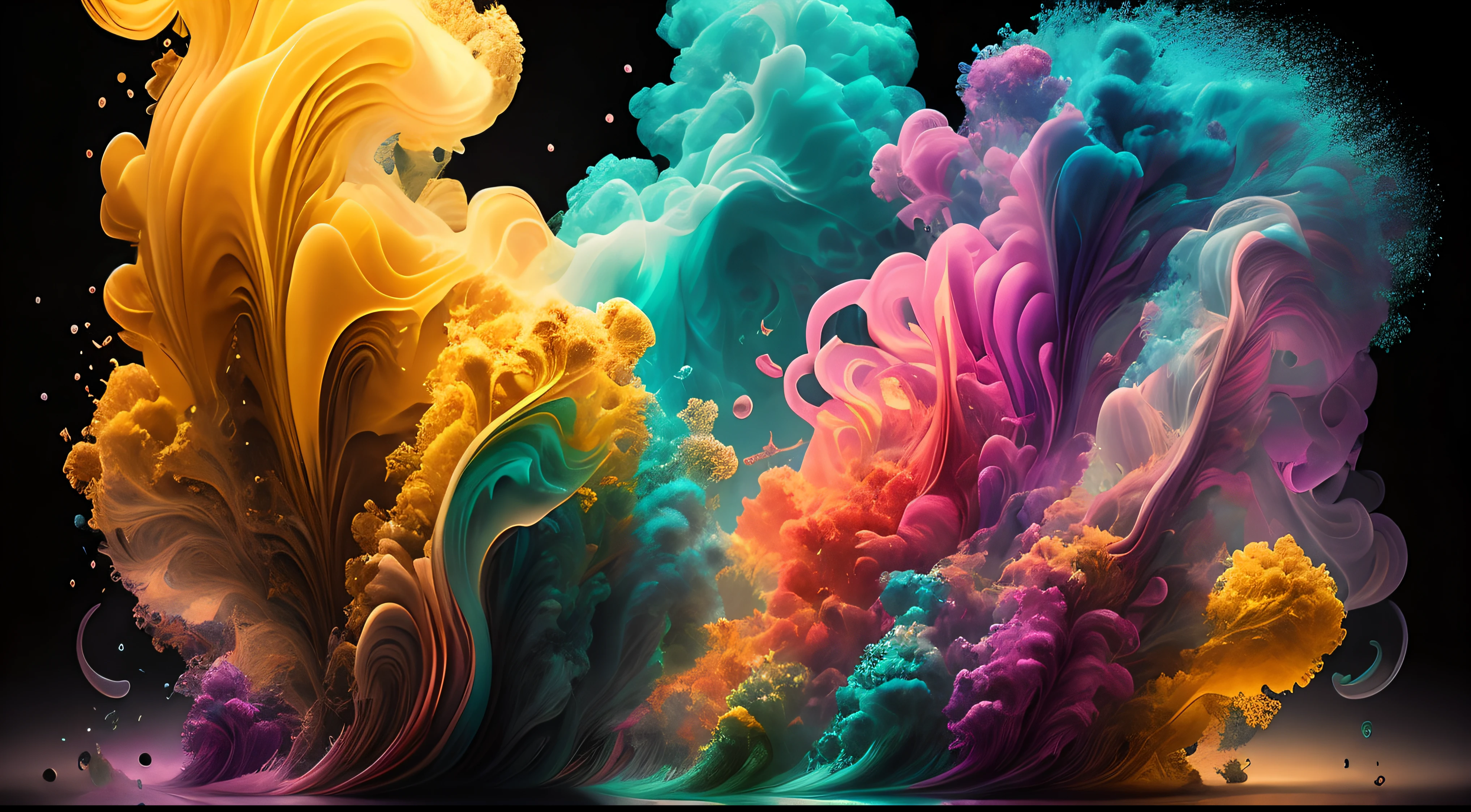Obra de Arte abstracto en movimiento. Un primer plano de vidrio fundido incandescente colorido quese vierte sobre burbujas tornasoladas, ,remolinos de gotas tornasoladas llenas de vidrio fundido colorido giran y escapan, vidrio fundido de color fluido, vidrio fundido colorido, multicolor, coloreado, de colores brillantes, acid-colored smoke, Humo de color arco iris, Background of psychedelic smoke, Humo colorido en el fondo, vidrio espeso y colorido, vidrio giratorio colores radiantes, nubes de humo de colores, arremolinado, Arte del vidrio fundido fluido,Arte de Alberto Severo