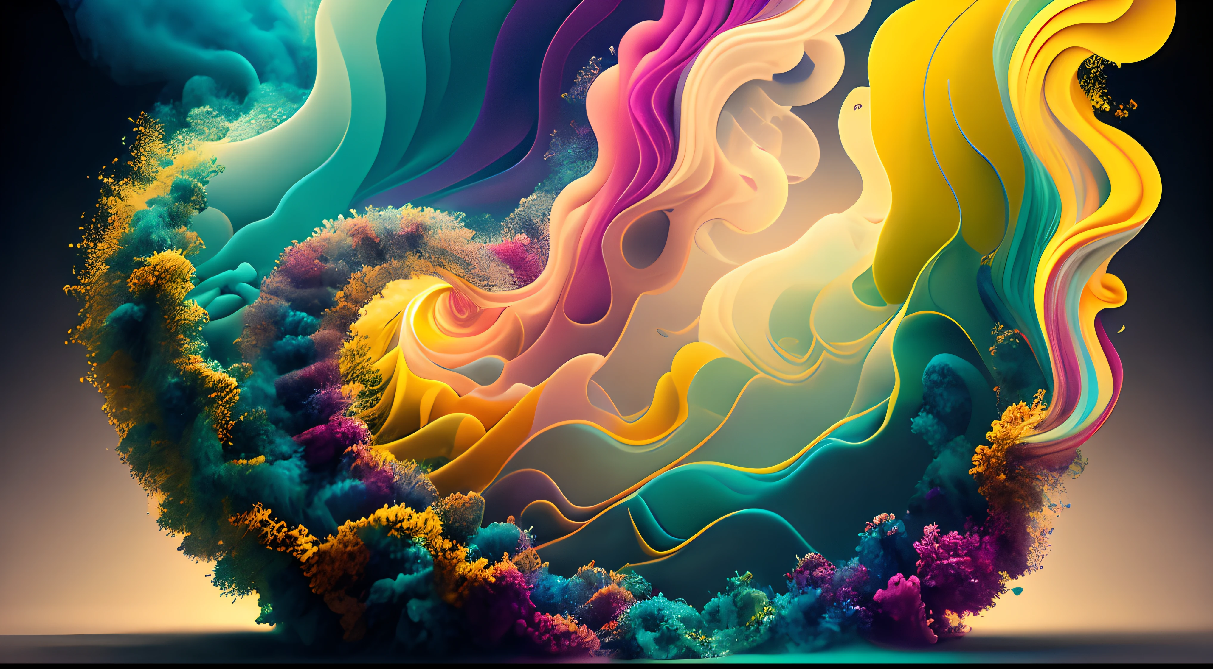 Obra de Arte abstracto en movimiento. Un primer plano de vidrio fundido incandescente colorido quese vierte sobre burbujas tornasoladas, ,remolinos de gotas tornasoladas llenas de vidrio fundido colorido giran y escapan, vidrio fundido de color fluido, vidrio fundido colorido, multicolor, coloreado, de colores brillantes, acid-colored smoke, color arco iris, Background of psychedelic smoke, colorido en el fondo, vidrio espeso y colorido, vidrio giratorio colores radiantes, nubes de humo de colores, arremolinado, Arte del vidrio fundido fluido,Arte de Alberto Severo