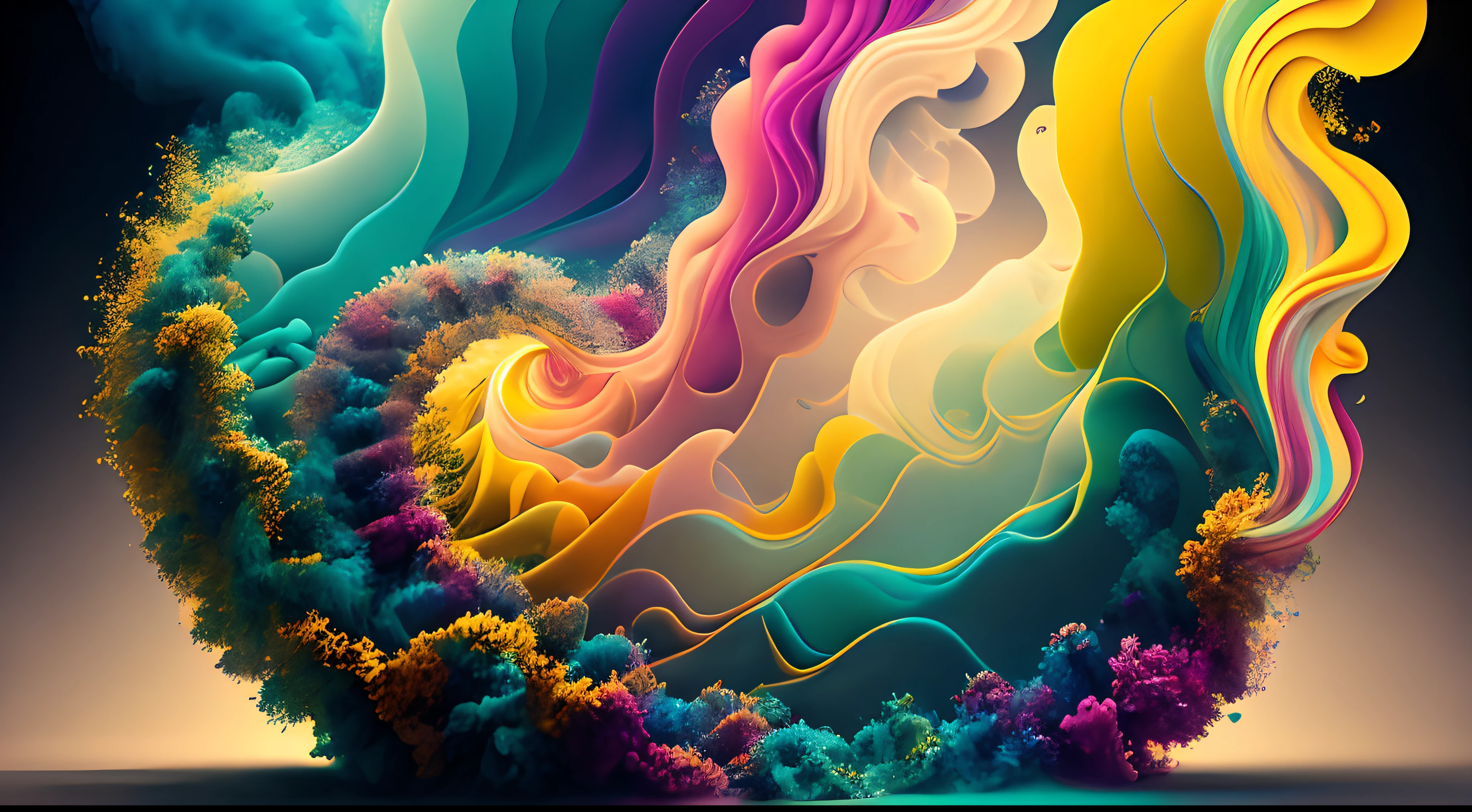 Obra de Arte abstracto en movimiento. Un primer plano de vidrio fundido incandescente colorido quese vierte sobre burbujas tornasoladas, ,remolinos de gotas tornasoladas llenas de vidrio fundido colorido giran y escapan, vidrio fundido de color fluido, vidrio fundido colorido, multicolor, coloreado, de colores brillantes, acid-colored smoke, color arco iris, Background of psychedelic smoke, colorido en el fondo, vidrio espeso y colorido, vidrio giratorio colores radiantes, nubes de humo de colores, arremolinado, Arte del vidrio fundido fluido,Arte de Alberto Severo
