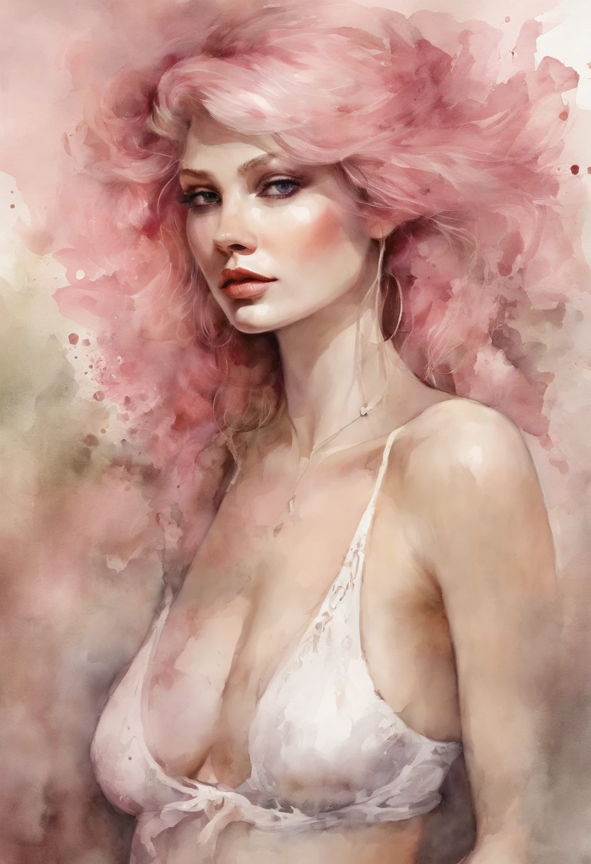 nffsw, retinas, masutepiece, ccurate, Anatomically correct, Textured skin, Super Detail, high details, High quality, awardwinning, Best Quality, hight resolution、Ninja Girl、Sexy costume、sexy pose、Crisp eyes、Random hair、Overexposed、Light pink lingerie、White lingerie、see -through