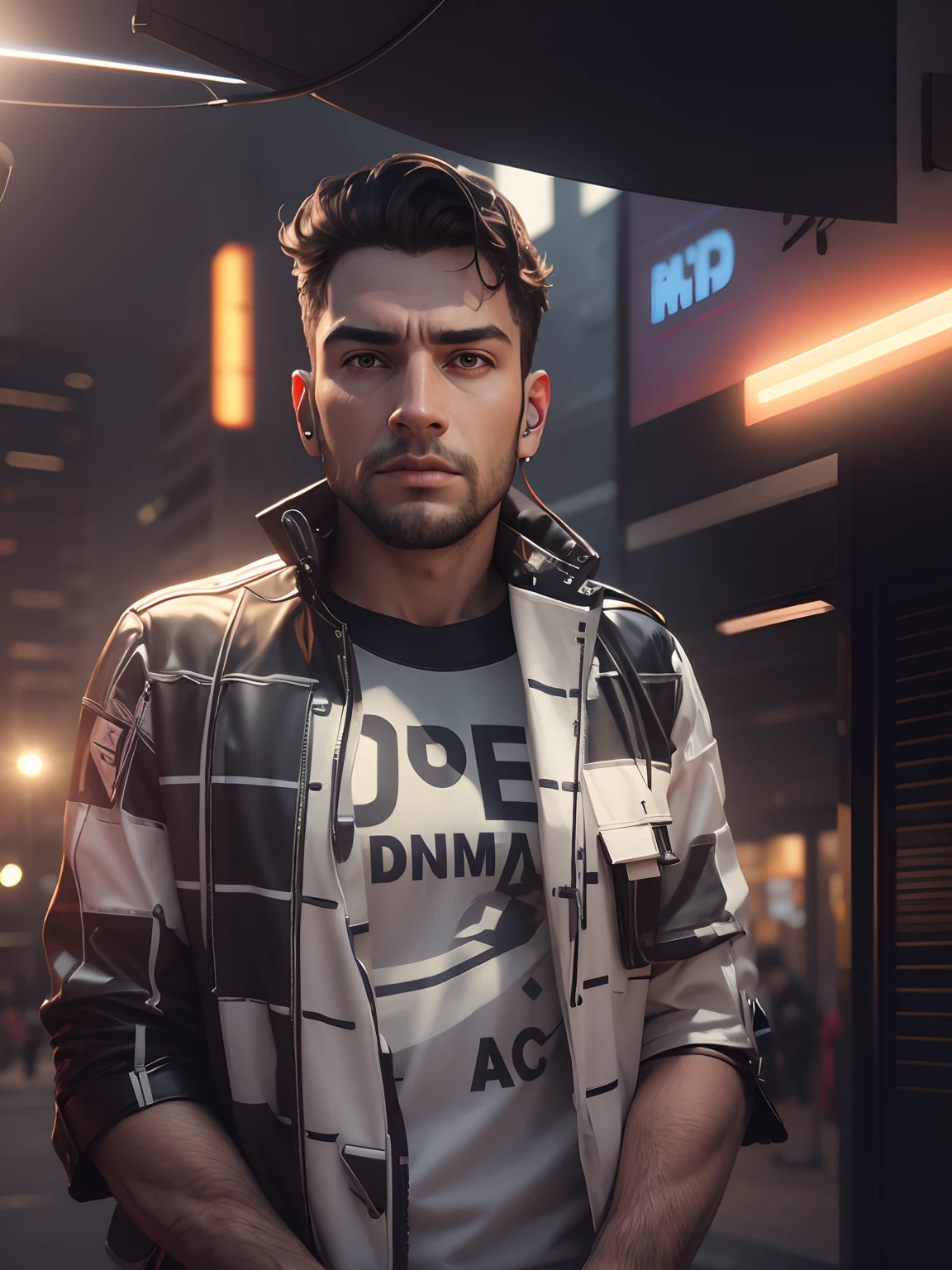 3d hd background, headphones realistic face