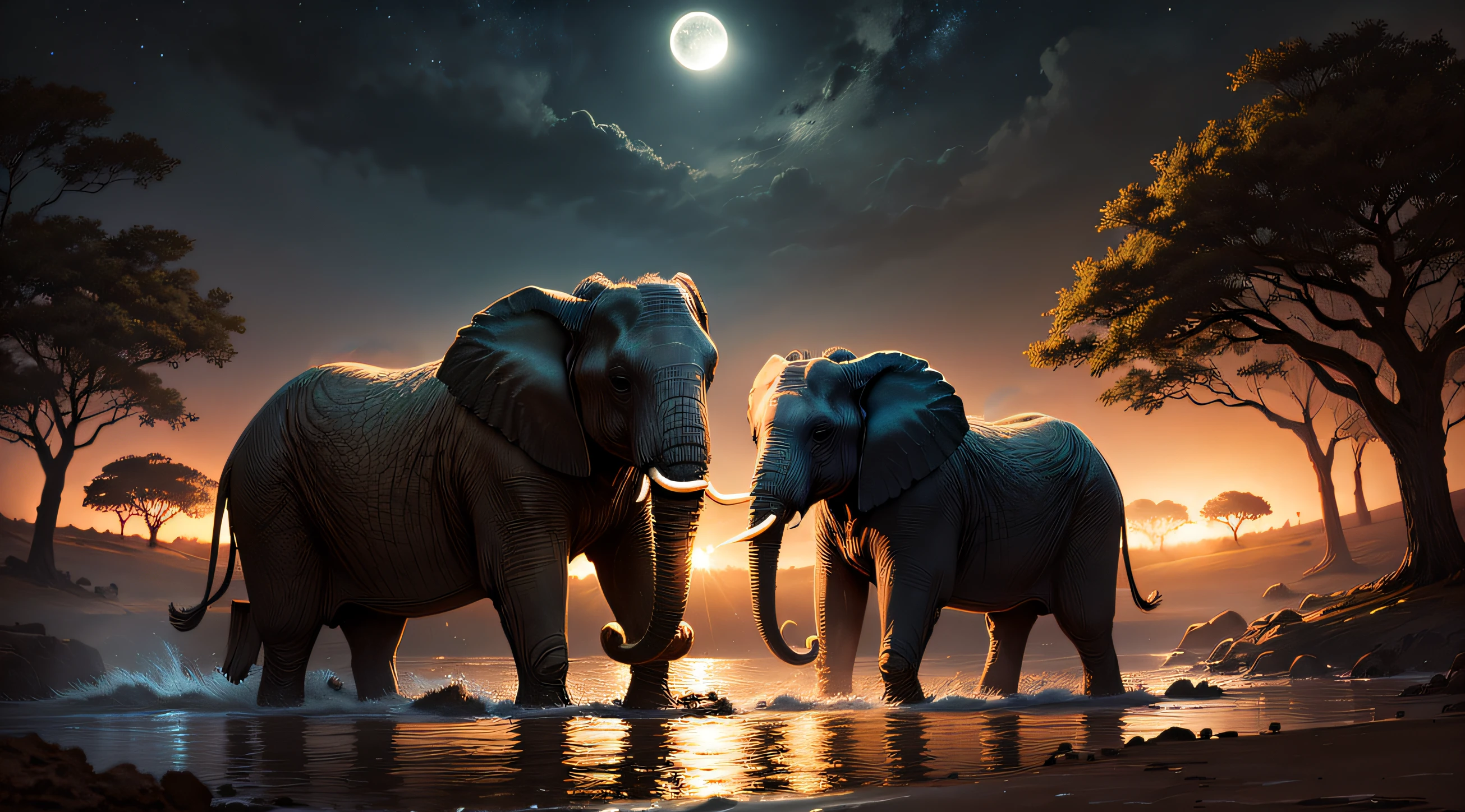 African elephant smooth back