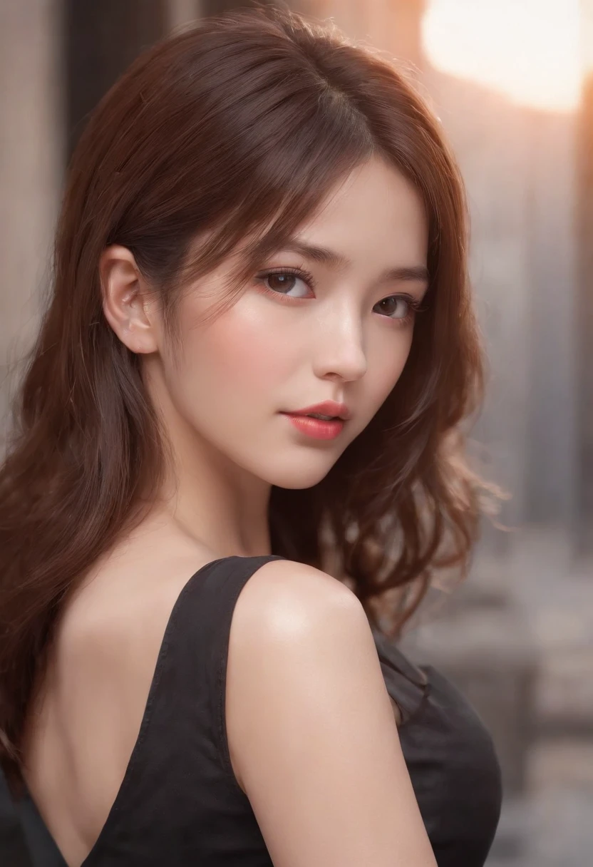 ((64K, UHD, Top Quality, Masterpiece: 1.2), (Realistic, Photorealistic: 1.37), Ultra Detailed, (Prairie, Morning, Sunny: 1.2), Professional Lighting, Photon Mapping, Radiosity, Physically Based Rendering, Masterpiece, Rich Detail, (Fine Face),(Fine Eyes), (Clear Face), (Detailed Face Description), (Detailed Hand Description), (Masterpiece), Realistic, Extreme Light and Shadow, Shiny Skin,Shiny Hair, One Girl, 18 years old, Japan, Cute,(smile,happy:1.3),(Gradient brown hair, Short curly hair:1.2),Small, Slender:1.2、Double, Fine clavicle, clavicle, (small breast, flat chest:1.37),(front view ,dynamic pose,full body, panty shot: 1.2), (knitted deep V-neckline slip dress, micro mini, sideboob, bare waist, bare armpit, cleavage: 1.2), face focus, disheveled hair