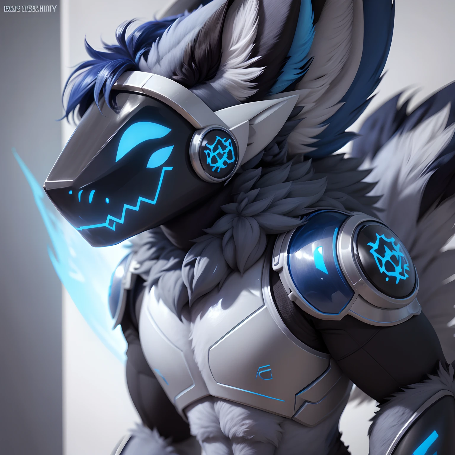 Protogen, furry, male, 18+, blue medium , light-grey furr, sexy, , yiff