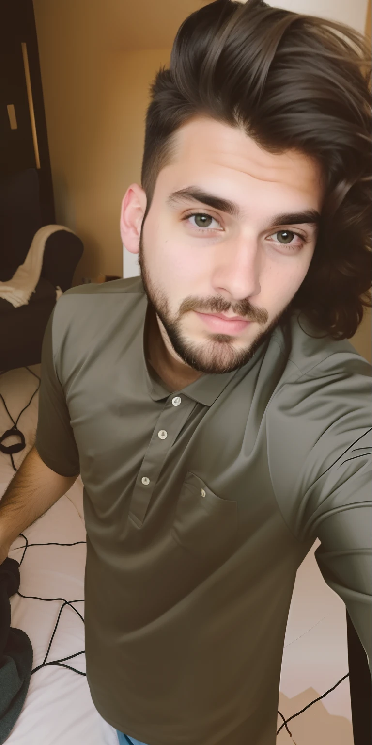 Man 23 years old eyes pulled beard hair all thrown toparatras