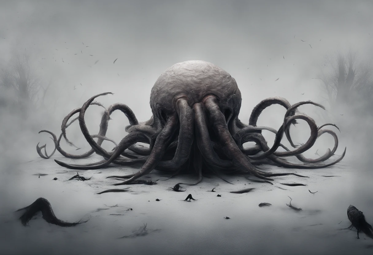 ((Best quality, 8K, Masterpiece: 1.4)),((Amazing detail: 1.3)),((illustration: 1.2)),((high resolution: 1.1)),Creepy, Horror, Worms, Dark style, Dark fantasy,Tentacle, Flesh-colored, Realistic, Dark atmosphere, Chiaroscuro, filmgrain, peristaltic,