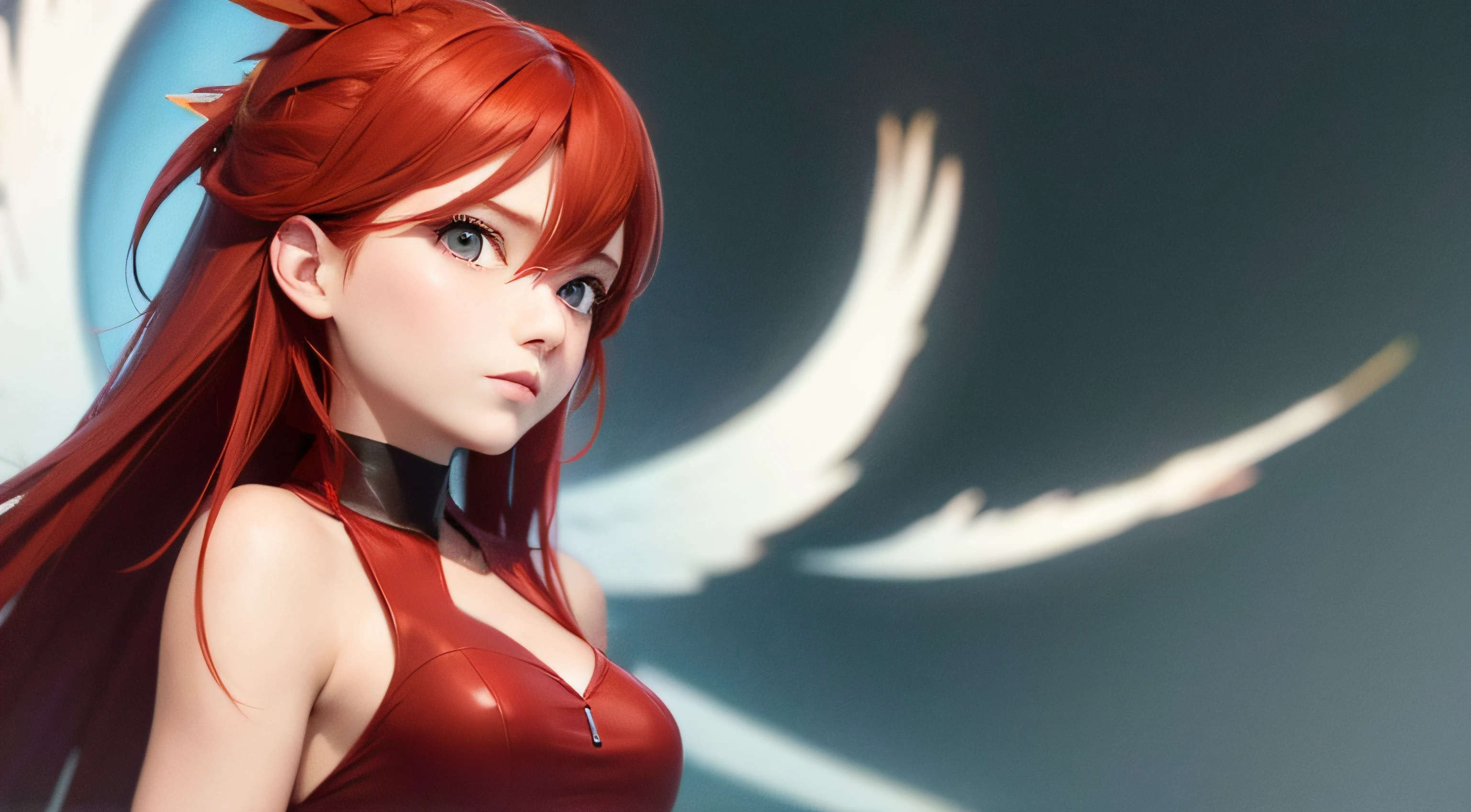 (obra prima) Red-haired girl representing a phoenix