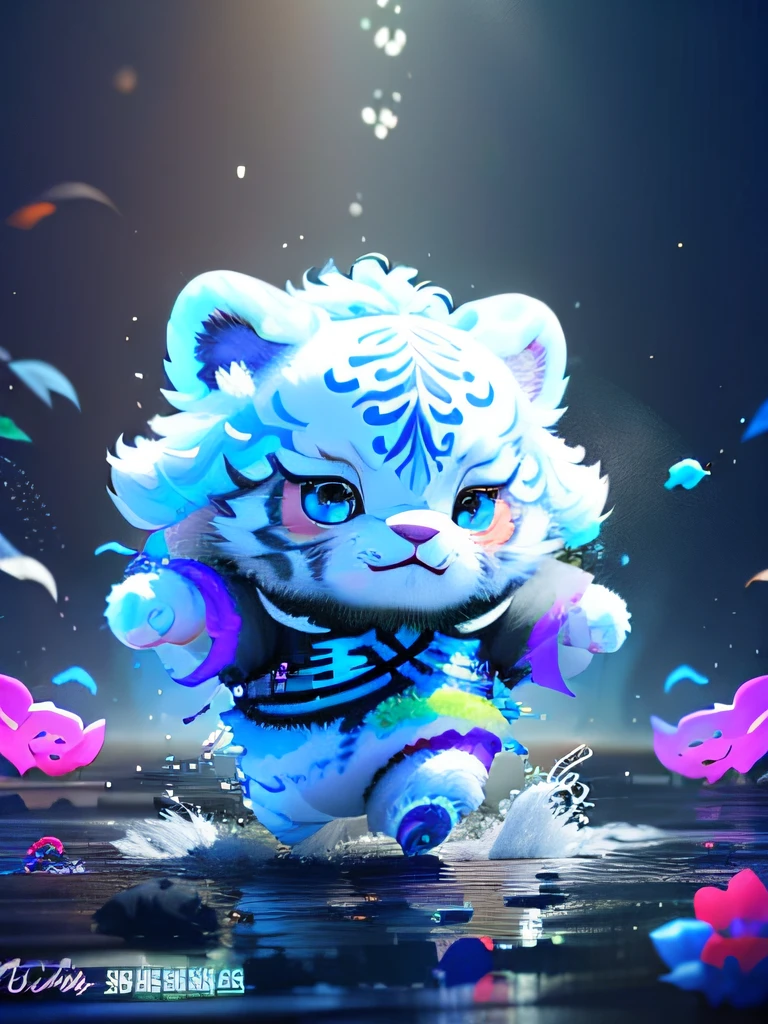 A mascot design based on the mythical beast White Tiger，There are elements of Han culture，At the same time, there must be a technological element，Q version