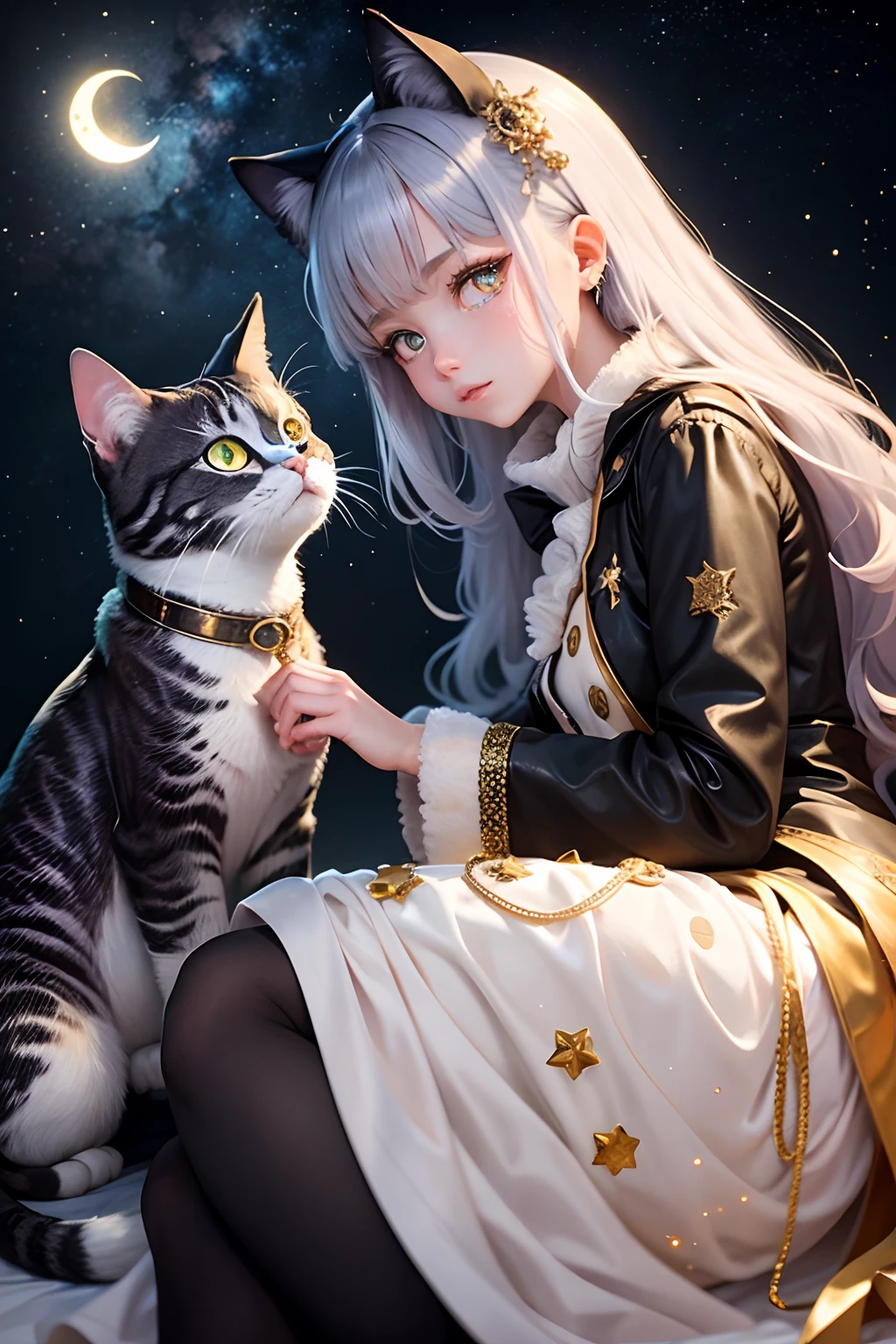 Starry sky　Cat Watches　Gold-eyed silver-eyed odd-eye　Wagging tail　Good coat